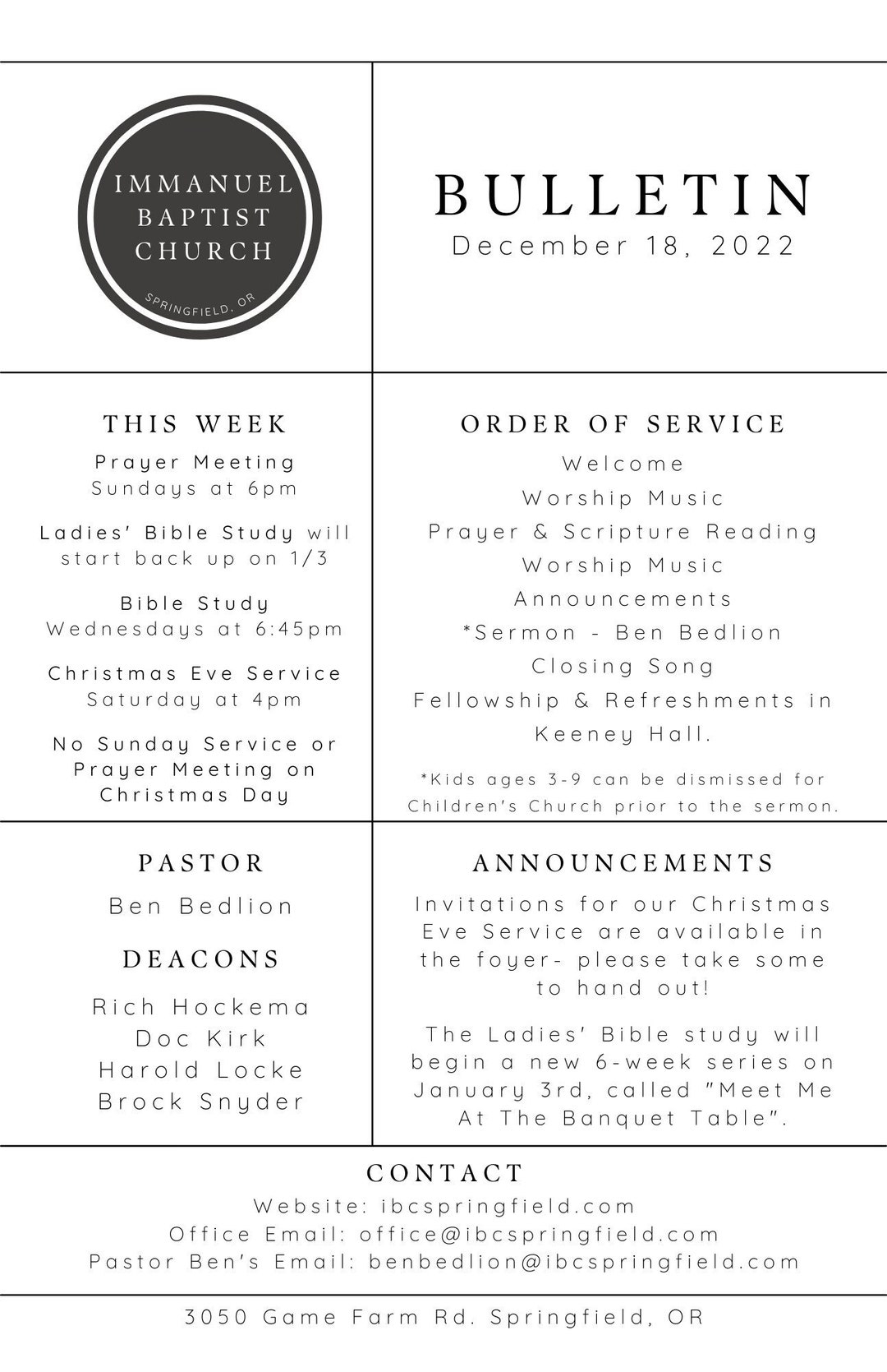 Free Printable Church Bulletin Templates
