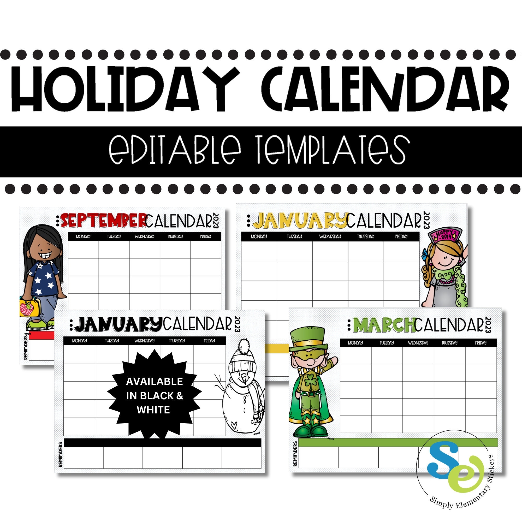 Free Printable Preschool Calendar Templates
