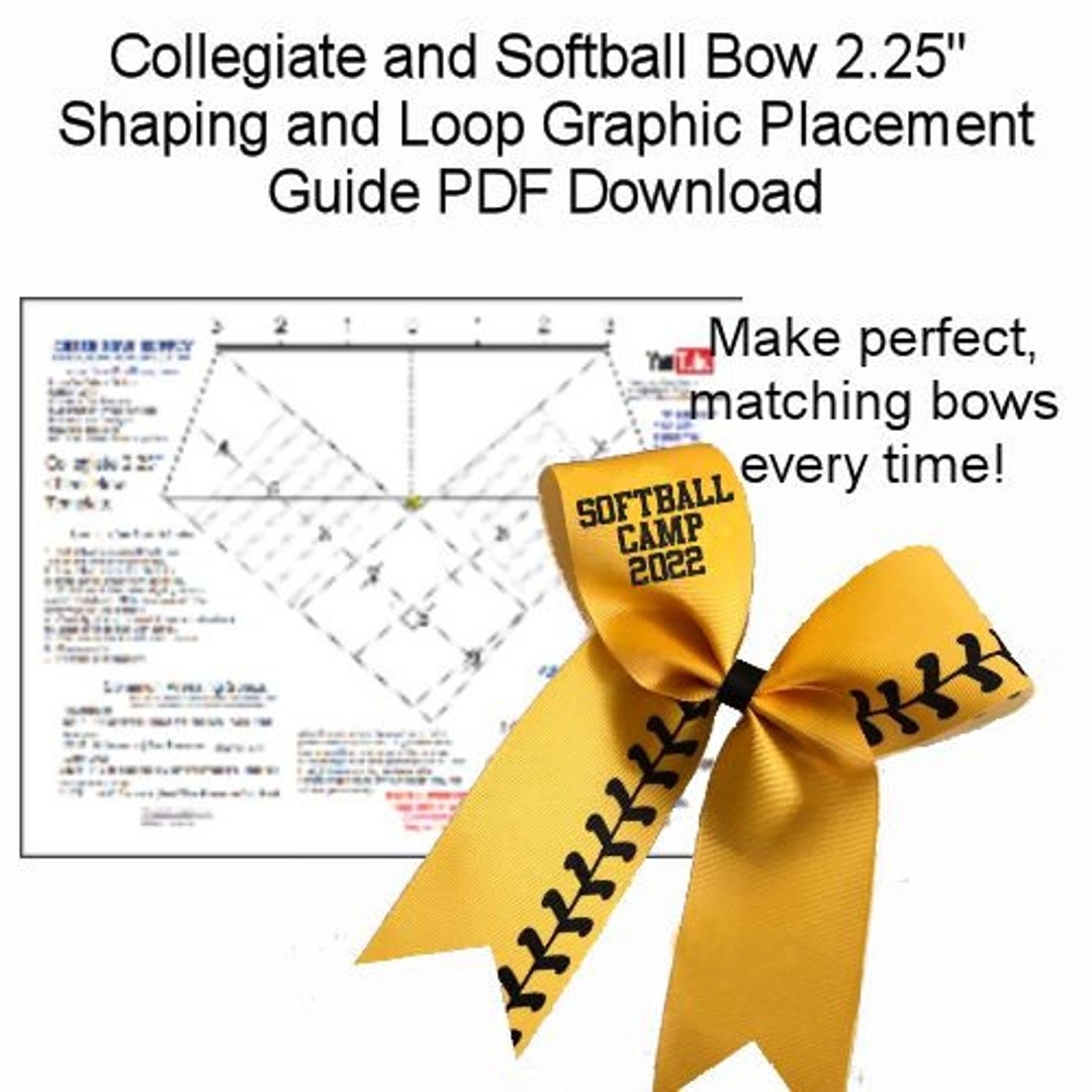 Collegiate And Softball Printable Cheer Bow Template And Loop Graphic Placement Guide PDF Download Etsy