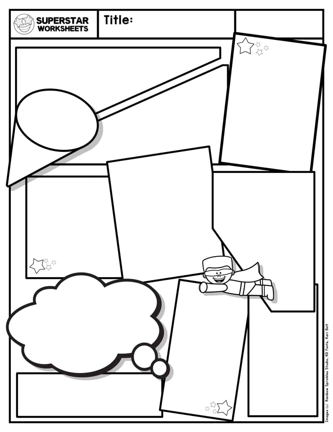 Comic Strip Template Superstar Worksheets