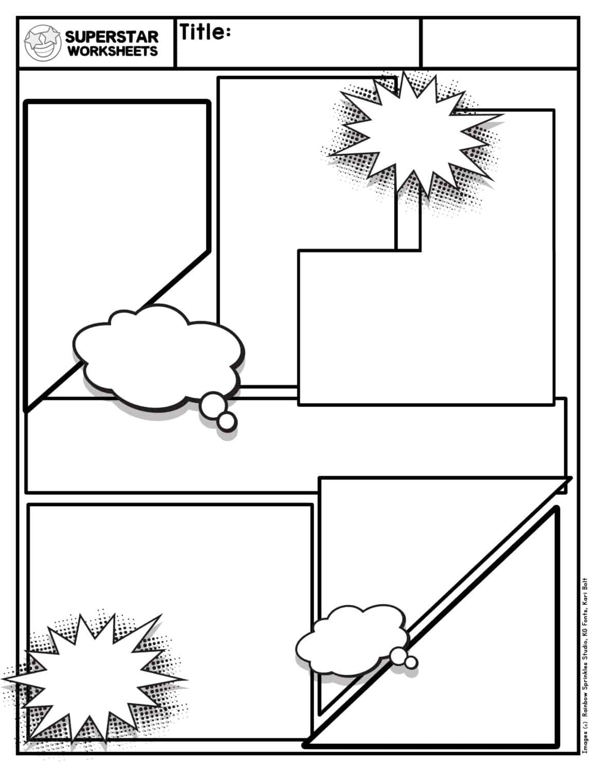 Comic Strip Template Superstar Worksheets