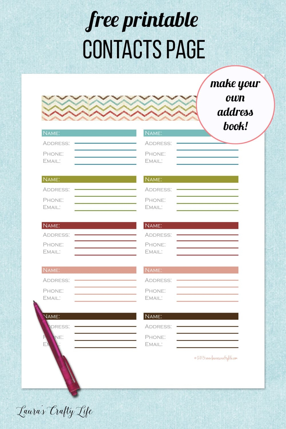 Free Address Book Template Printable