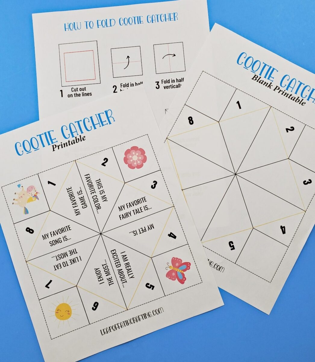 Cootie Catcher Template With FREE Printable For Fortune Teller 