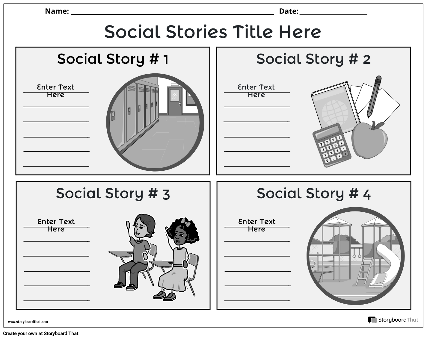 Create Custom Social Stories Templates Free And Printable