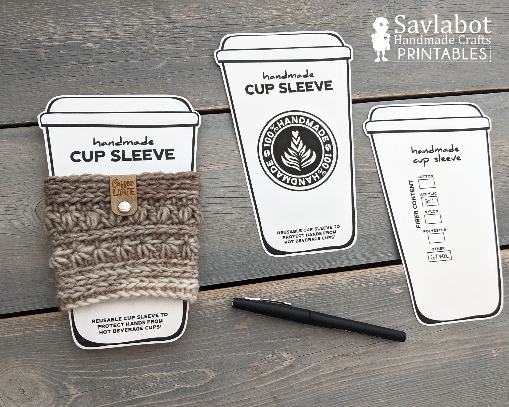 Cup Cozy Printable Template Free Cup Cozy Printable Template Free