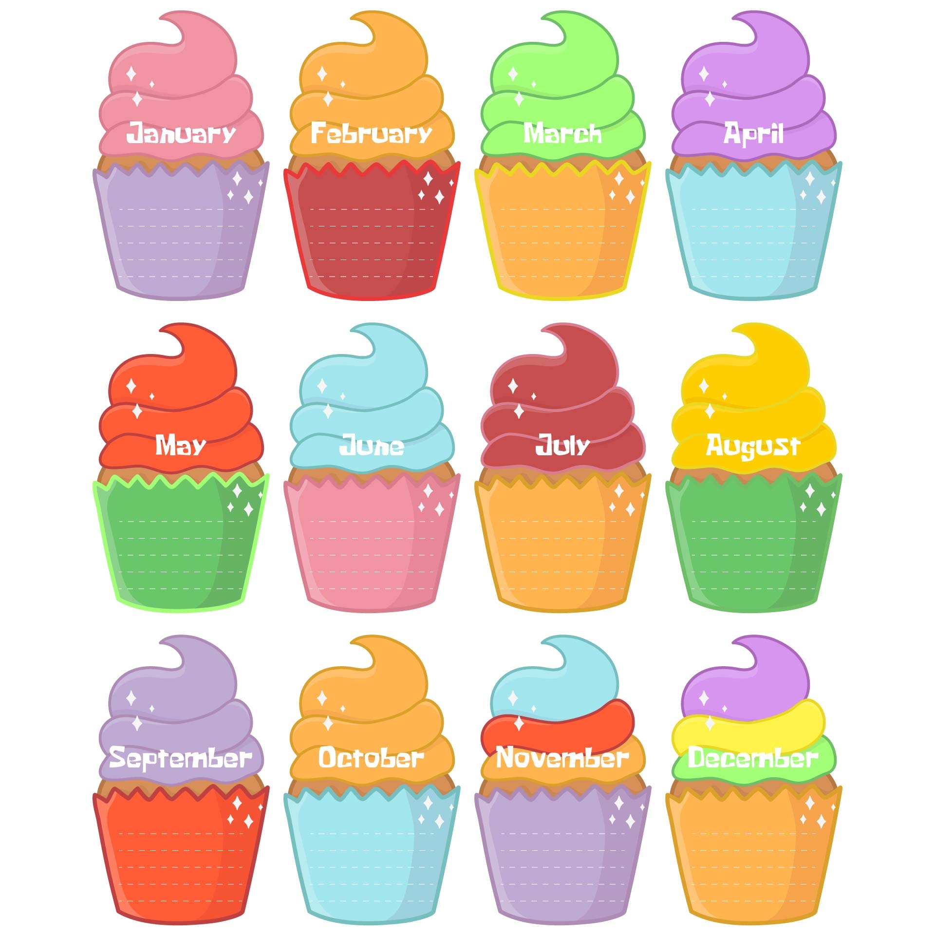 Cupcake Template Printable Free