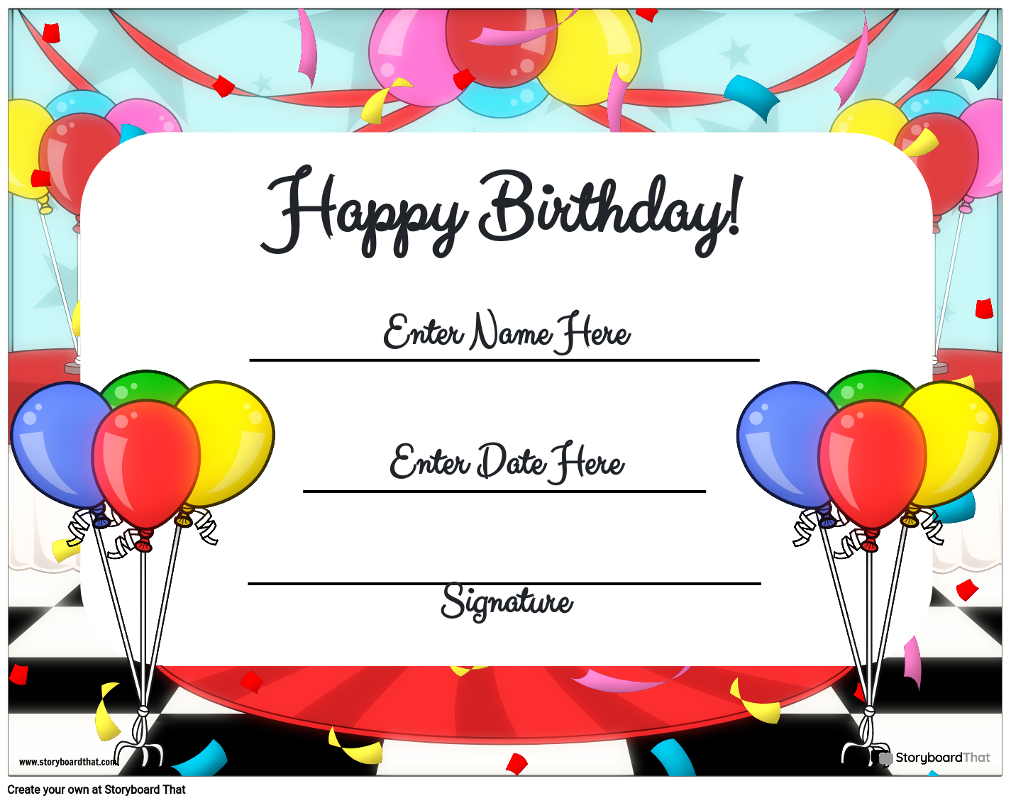 Free Printable Birthday Gift Voucher Template