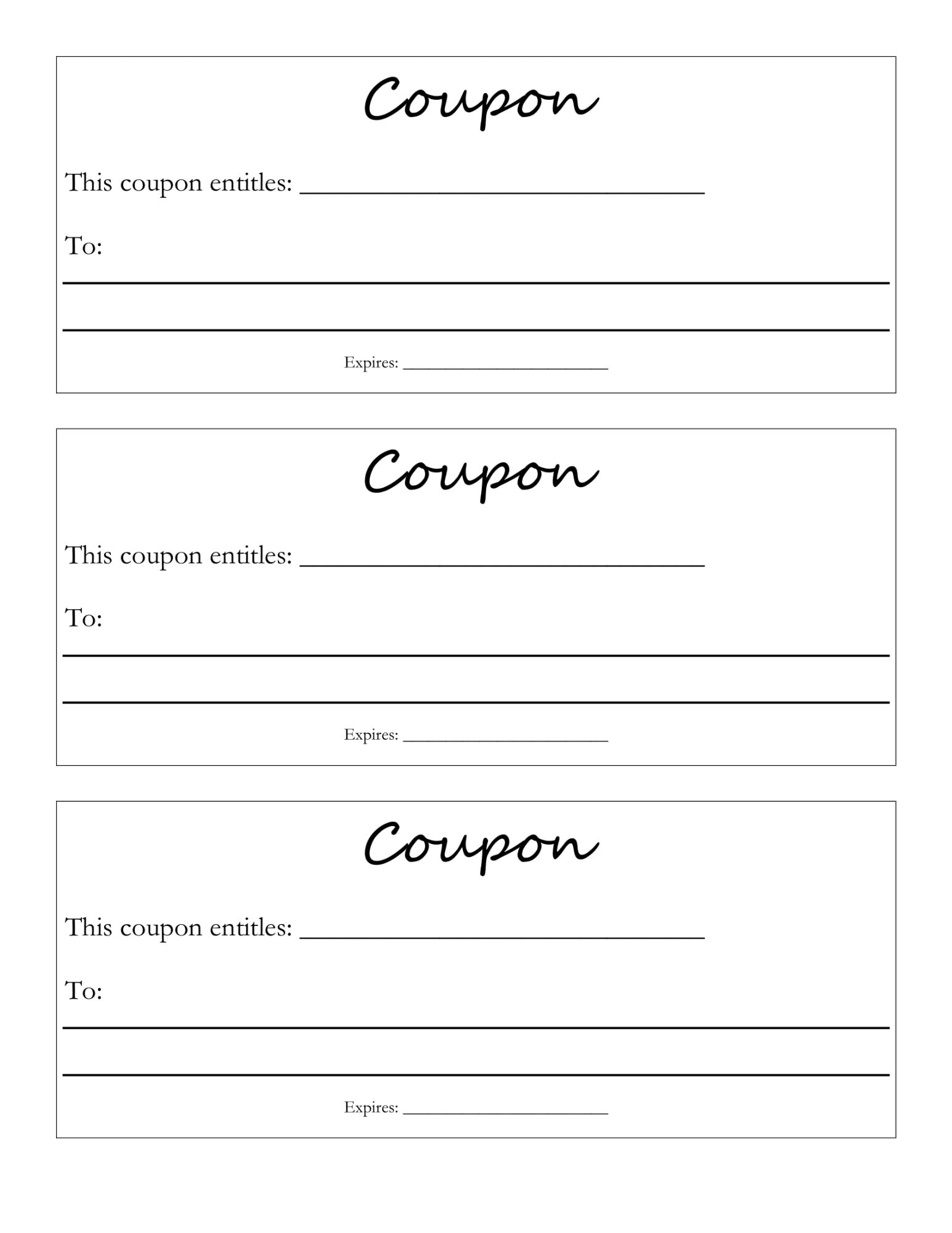 Blank Editable Free Printable Coupon Template