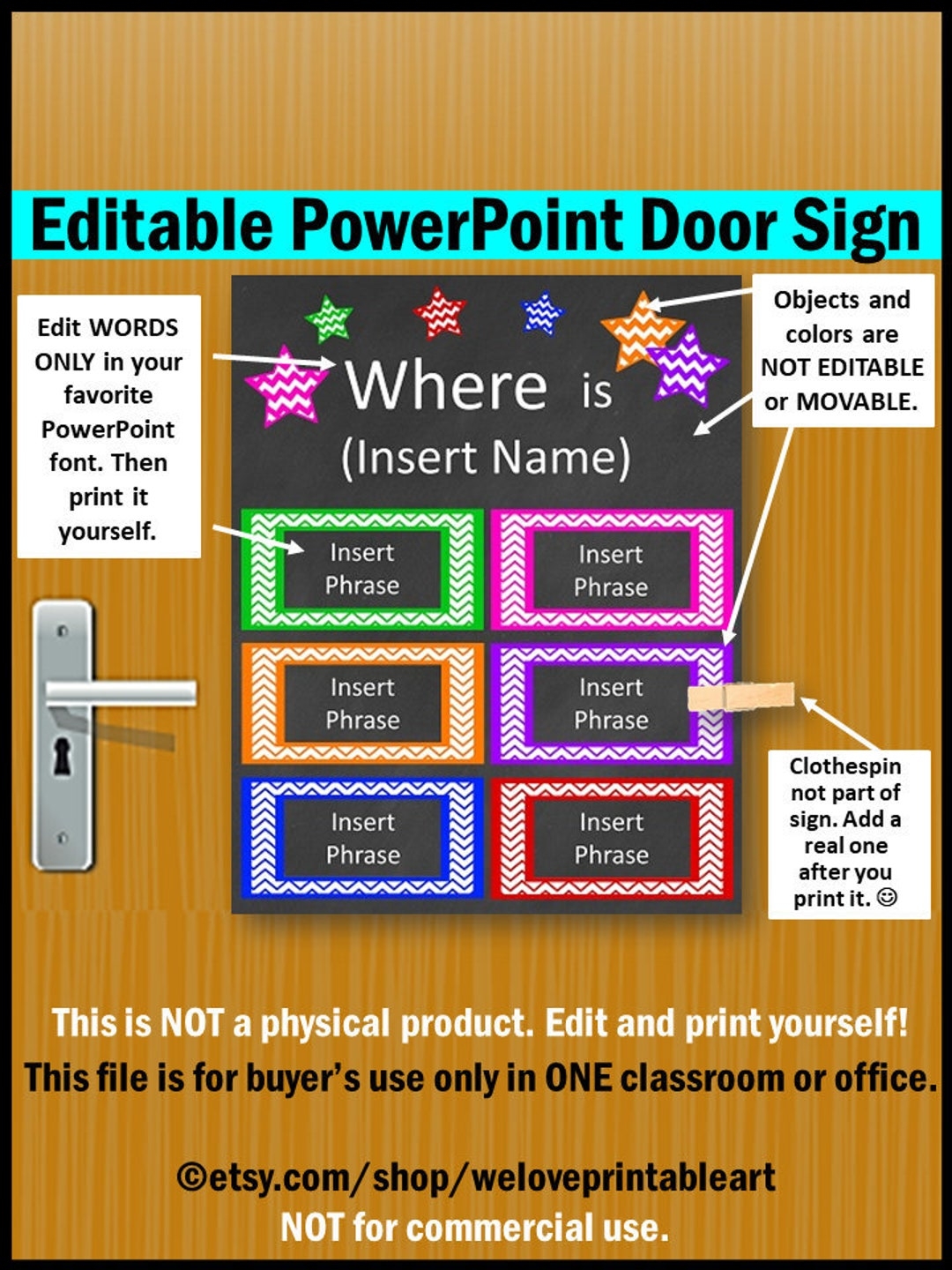 Custom Office Door Sign Printable In A Meeting Do Not Disturb Editable Powerpoint File Etsy