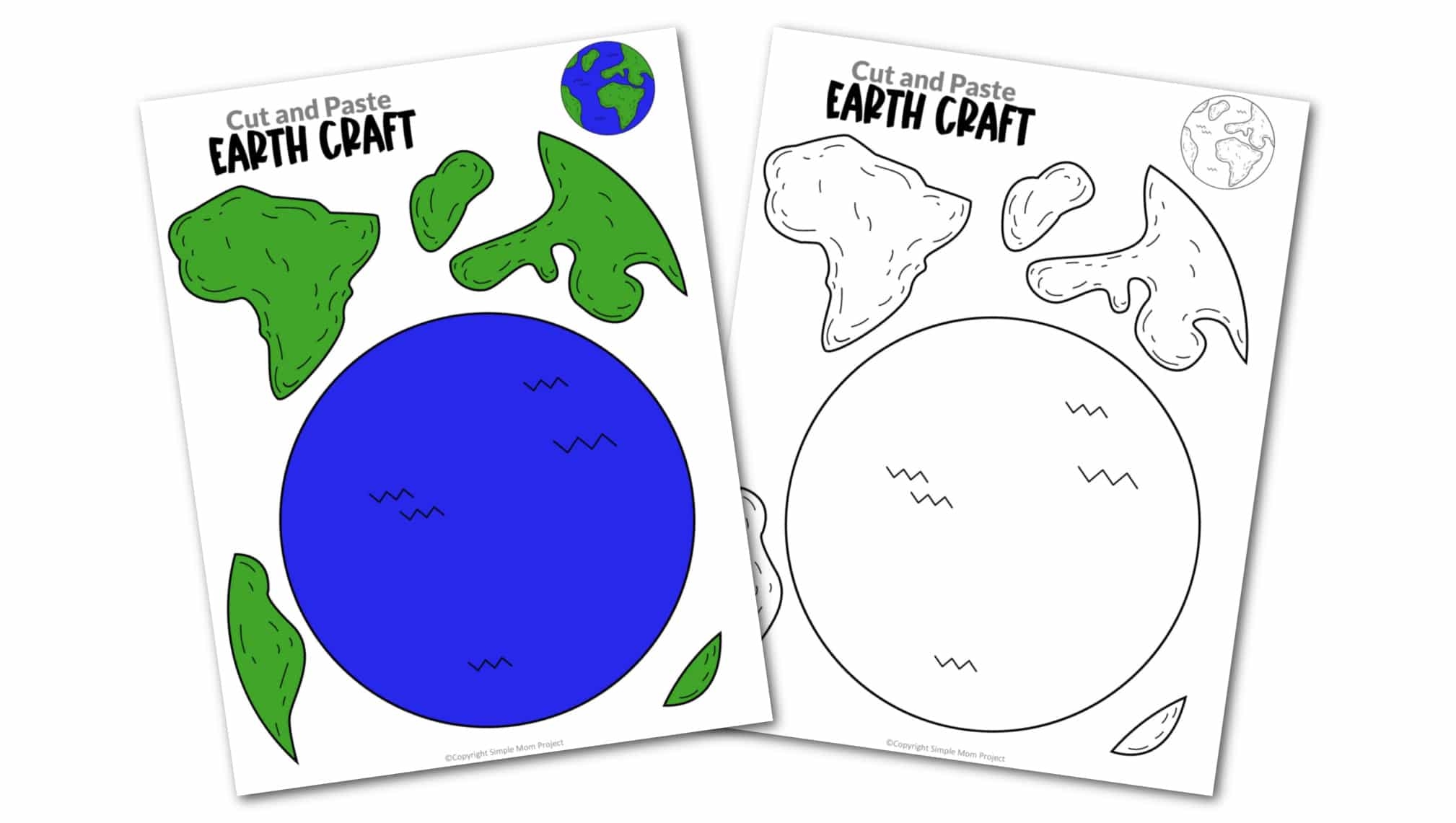 Cut And Paste Earth Craft With Earth Template Simple Mom Project Cut And Paste Earth Craft With Earth Template Simple Mom Project