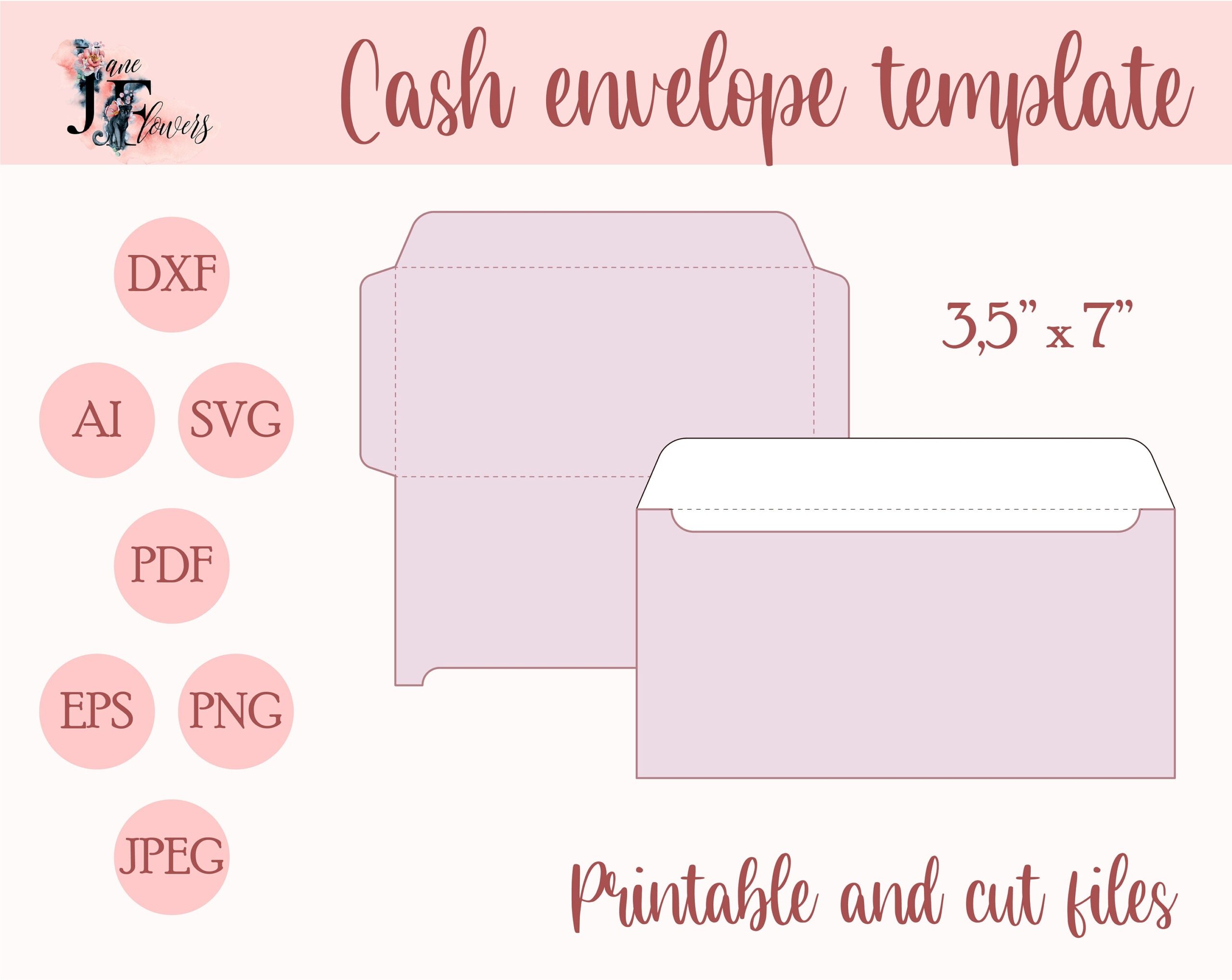 Cute Cash Envelope Template Svg Budget Envelopes Pattern SVG Cricut Money Envelope DXF Cute A6 Printable Envelope Pdf Envelope Download Etsy