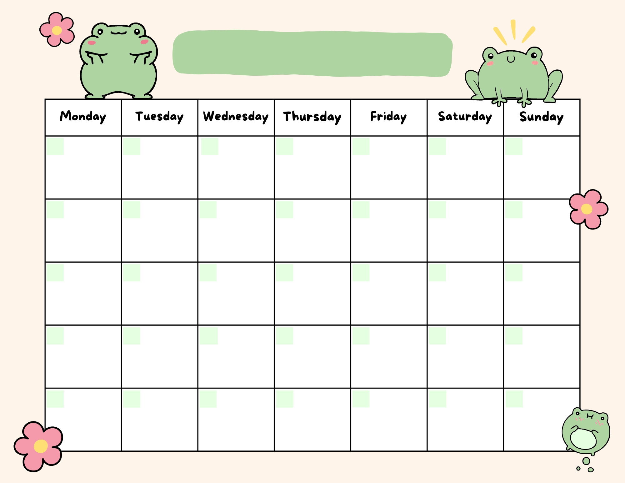 Cute Free Printable Calendar Templates