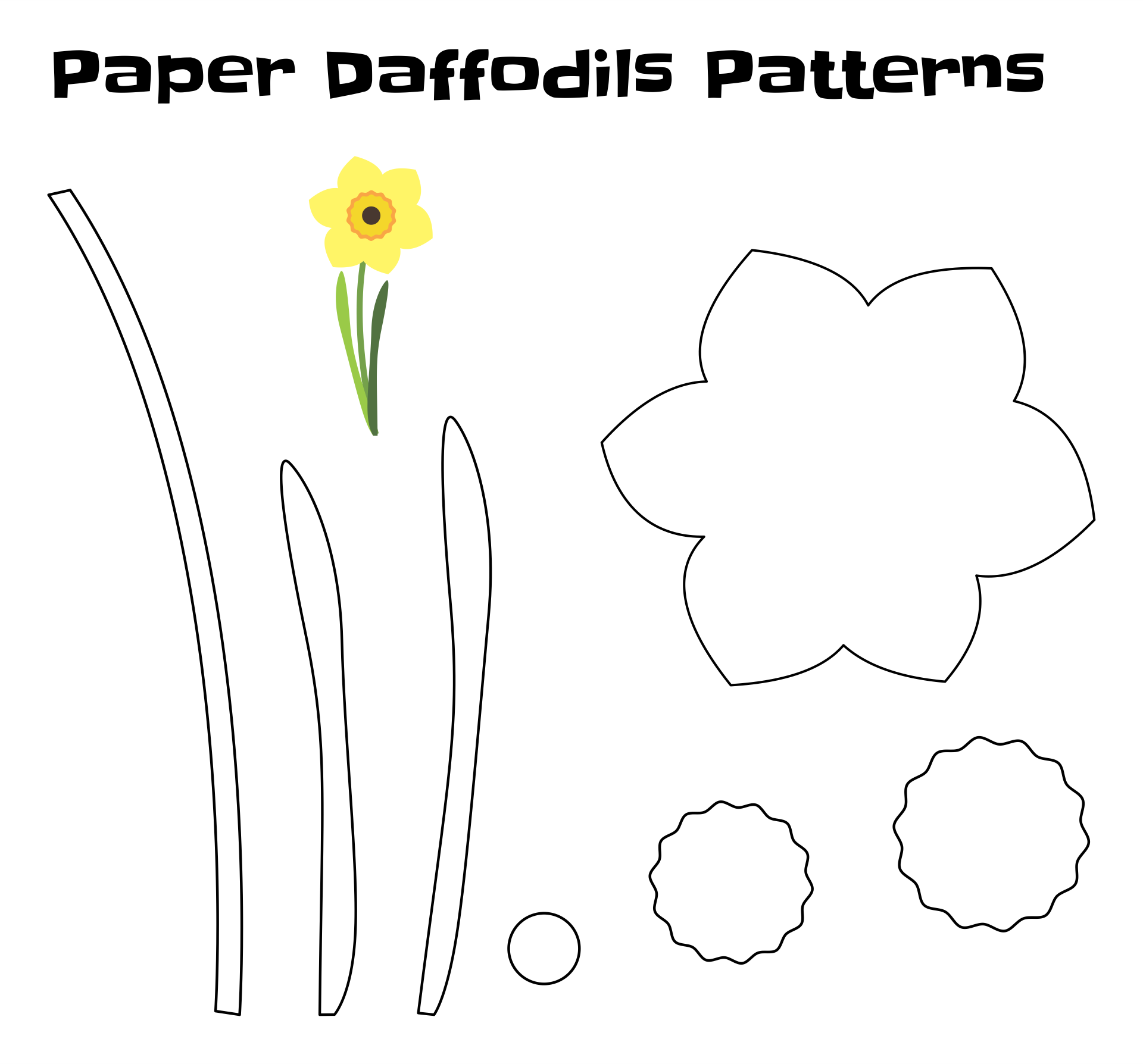 Daffodil Template Pattern 10 Free PDF Printables Printablee