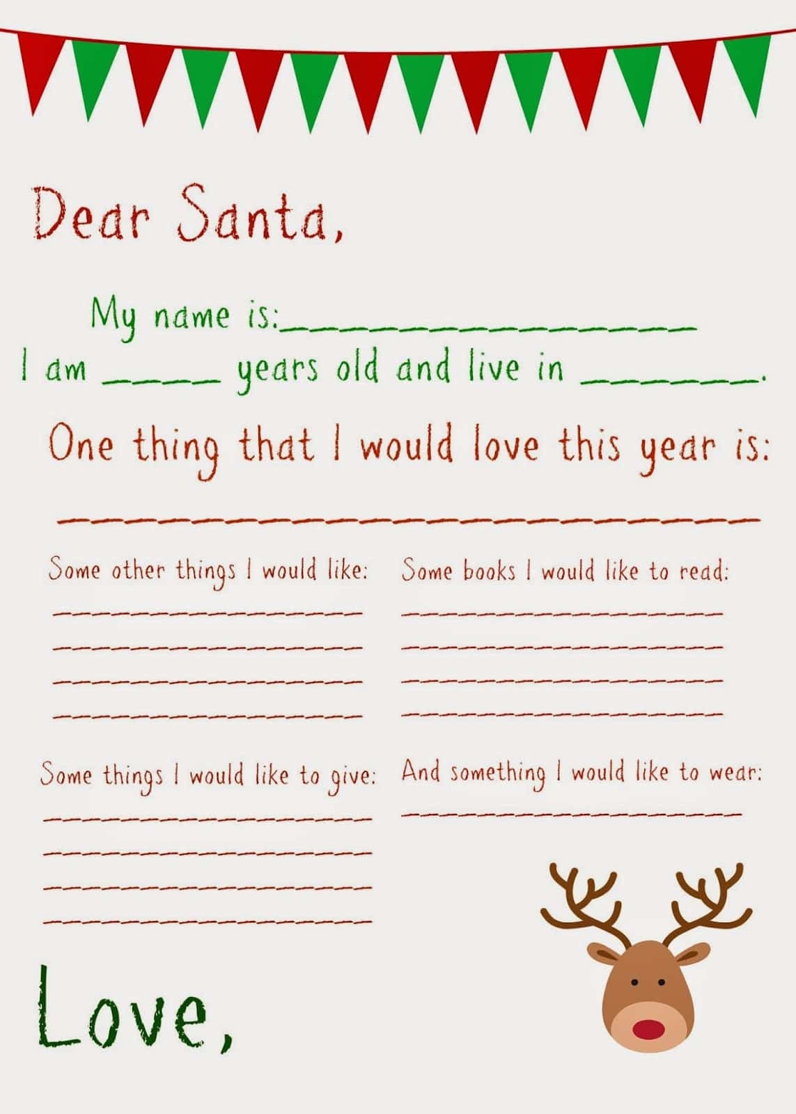 Father Christmas Letter Template Printable Free