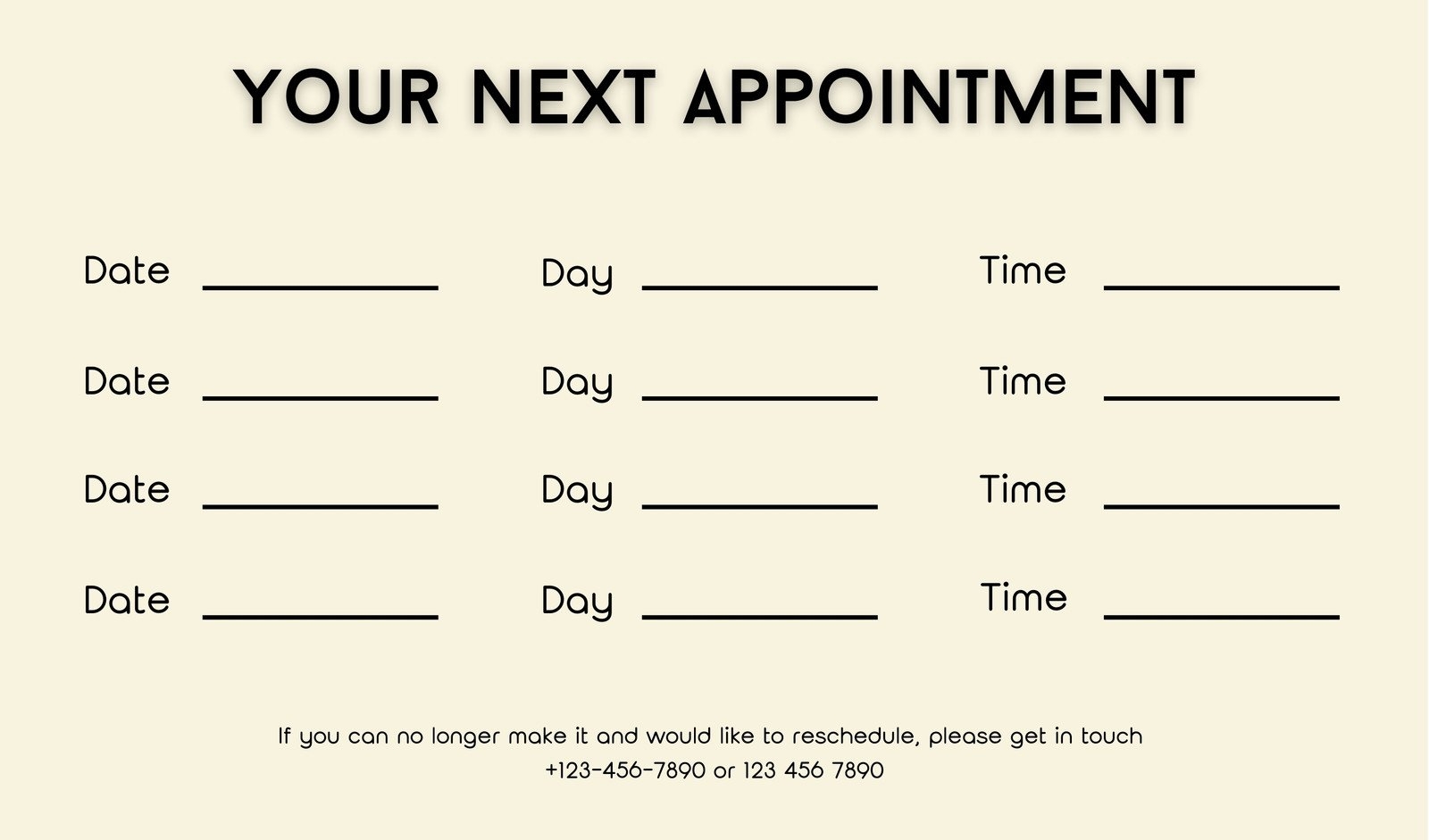 Design And Print An Appointment Card In One Place Customize An Appointment Card And Enjoy Planet friendly Printing With Canva 