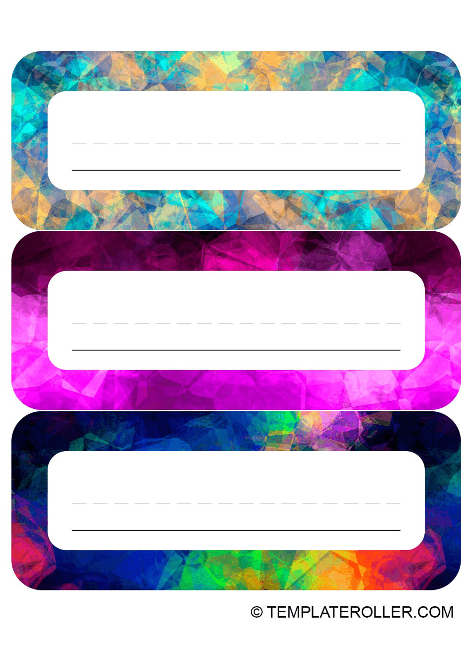 Desk Name Tag Template Blue Pink Dark Blue Download Printable 