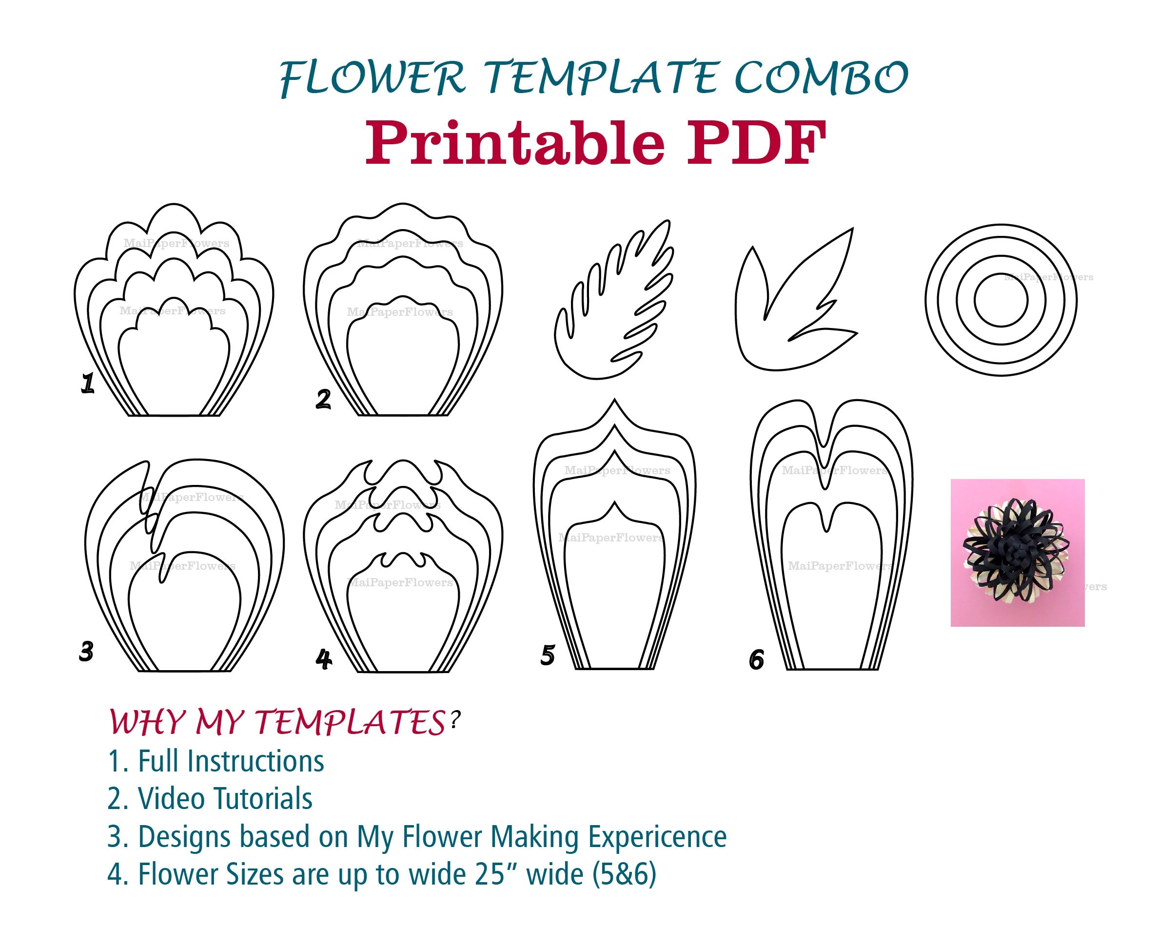 Free Printable Paper Flower Templates