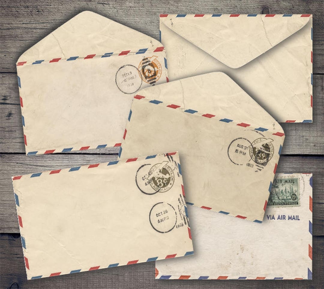 DIGITAL Vintage Air Mail Envelopes Printable Envelopes Digital Download VBM1323 Etsy