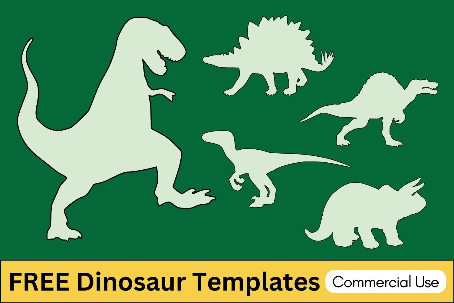 Dinosaur Templates FREE Printables Stencils Silhouette
