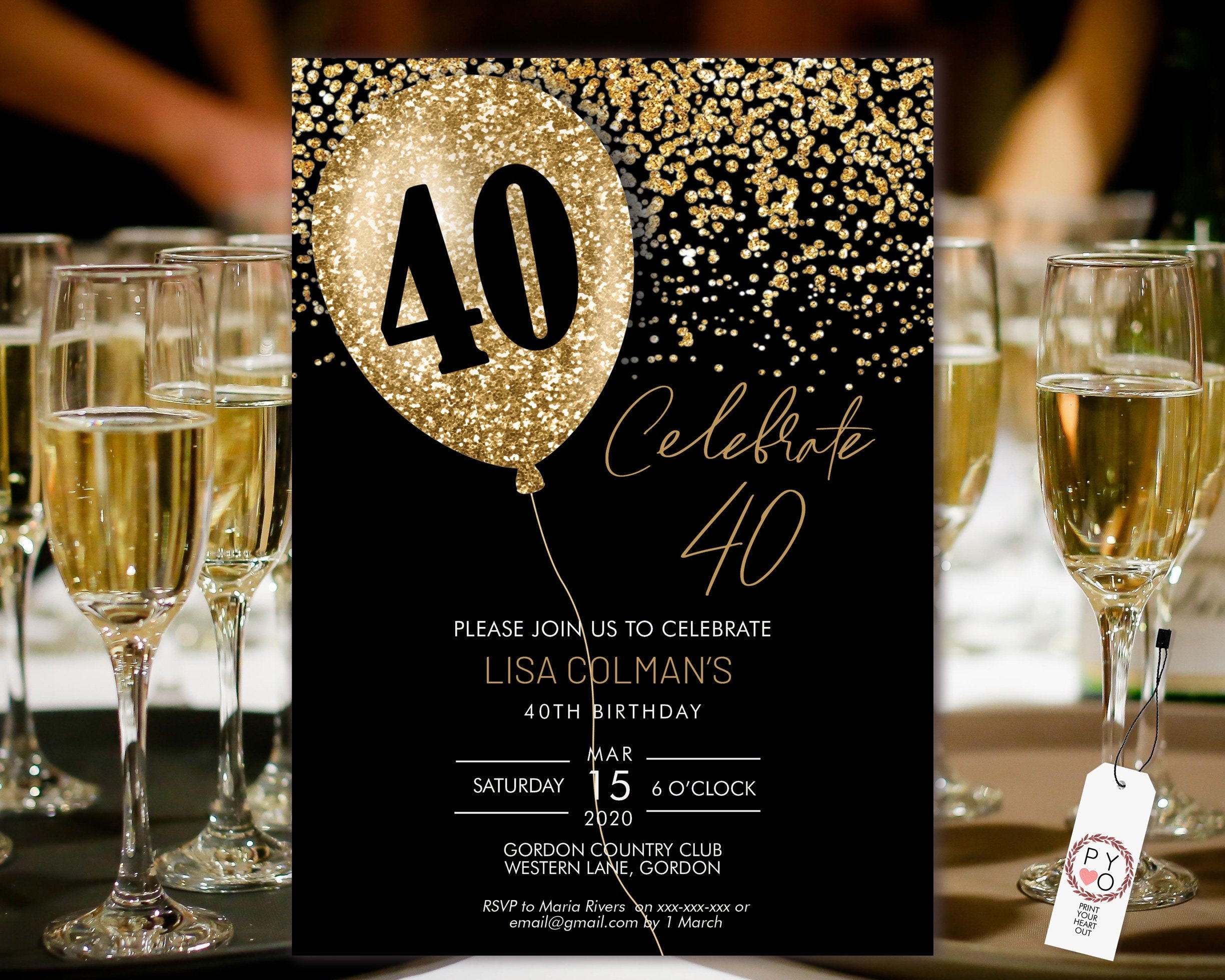 Free 40th Birthday Invitation Templates Printable