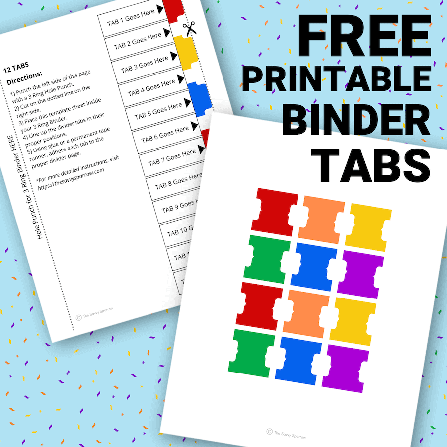 DIY Binder Divider Tabs Grab The FREE Printable Template Now Worksheets Library