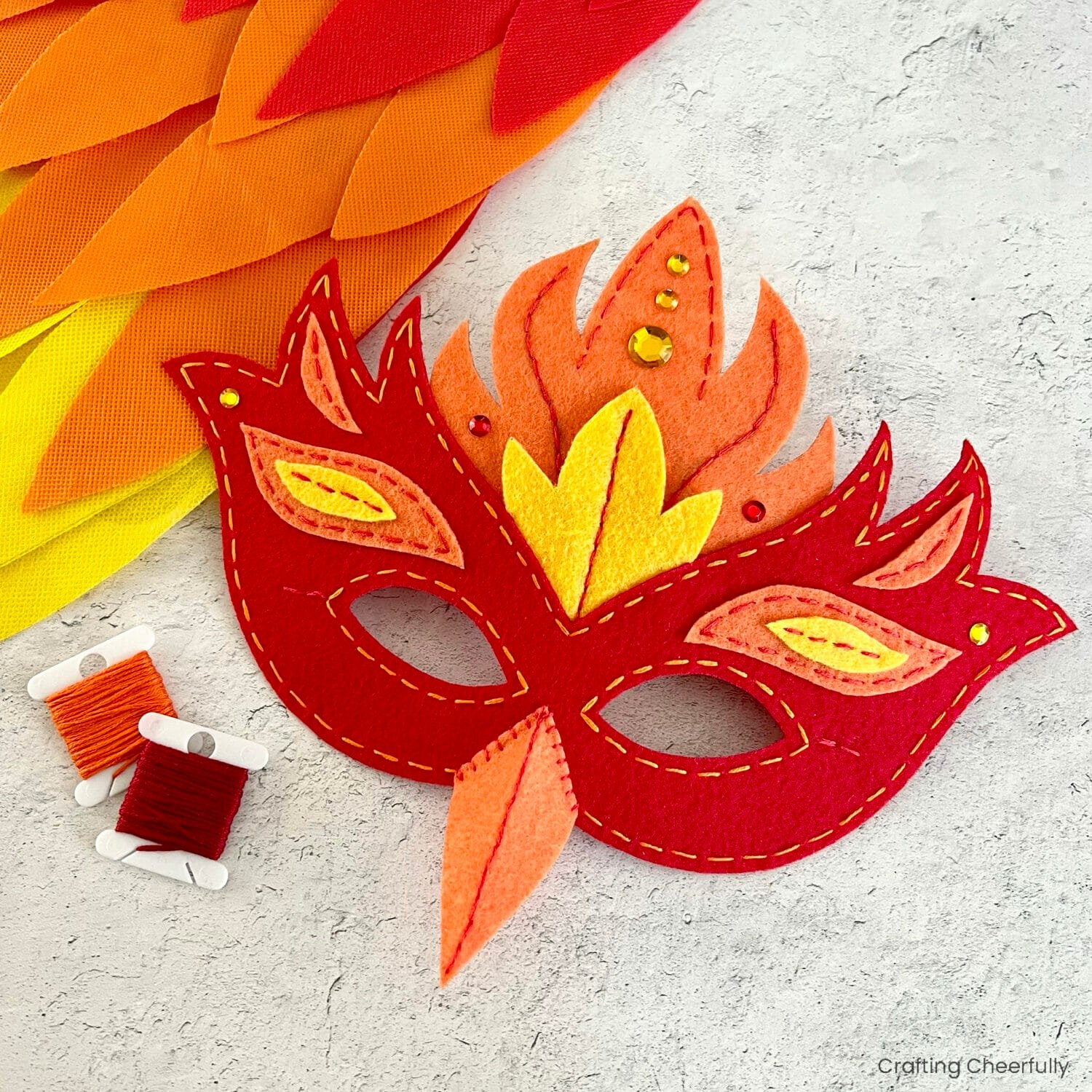 DIY Felt Phoenix Mask Crafting Cheerfully