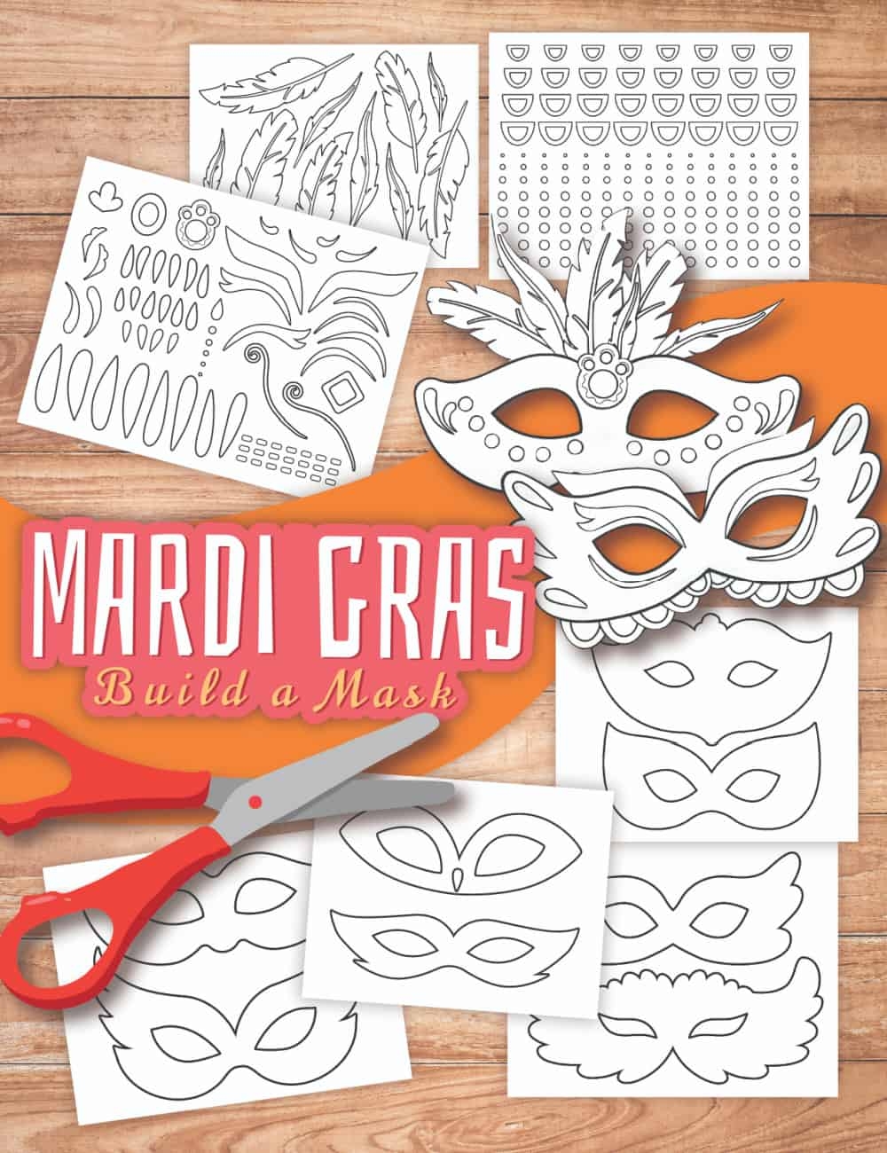 DIY Mardi Gras Mask Template Made With HAPPY