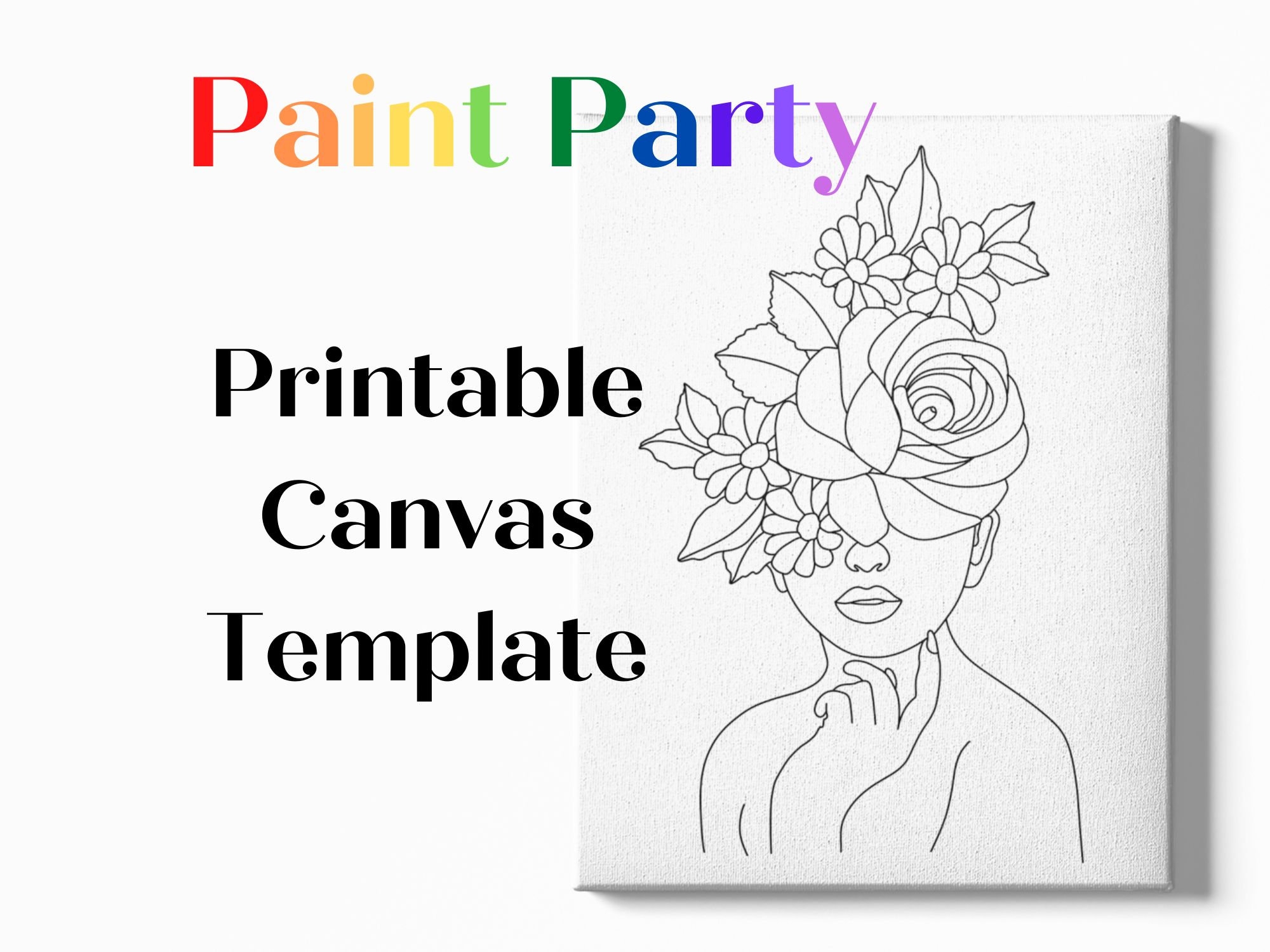 DIY Paint Party Pre drawn Canvas Stencil Adult Painting Paint U0026 Sip DIY Paint Party Art Party Stencil Etsy