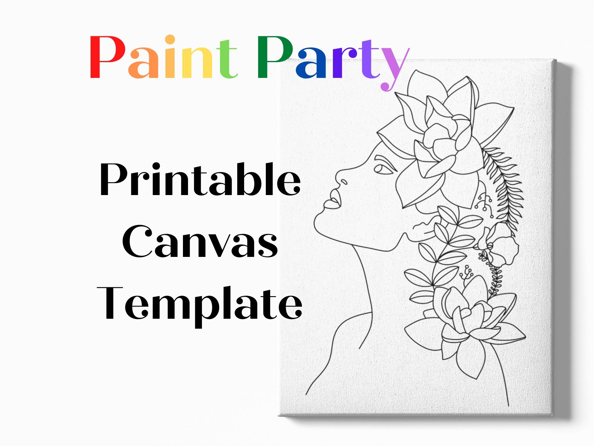 DIY Paint Party Pre drawn Canvas Stencil Adult Painting Paint U0026 Sip DIY Paint Party Art Party Stencil Etsy