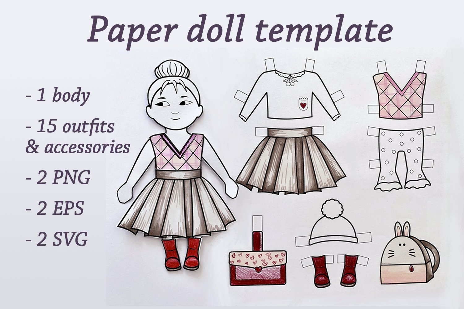 DIY Paper Doll Template Of A Cute Girl And Vintage 900537 