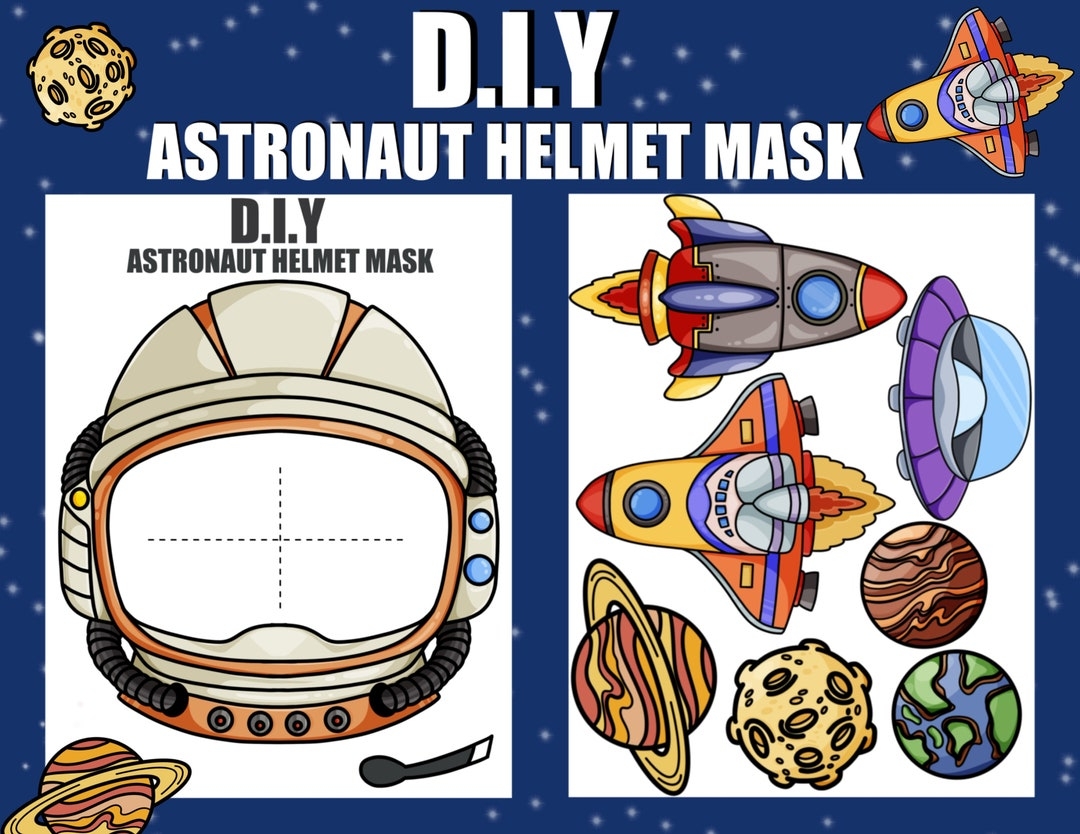 DIY Printable Astronaut Helmet Mask Craft children s Art Project helmet Templat space Helmet Template Astronaut Costume space Activities Etsy