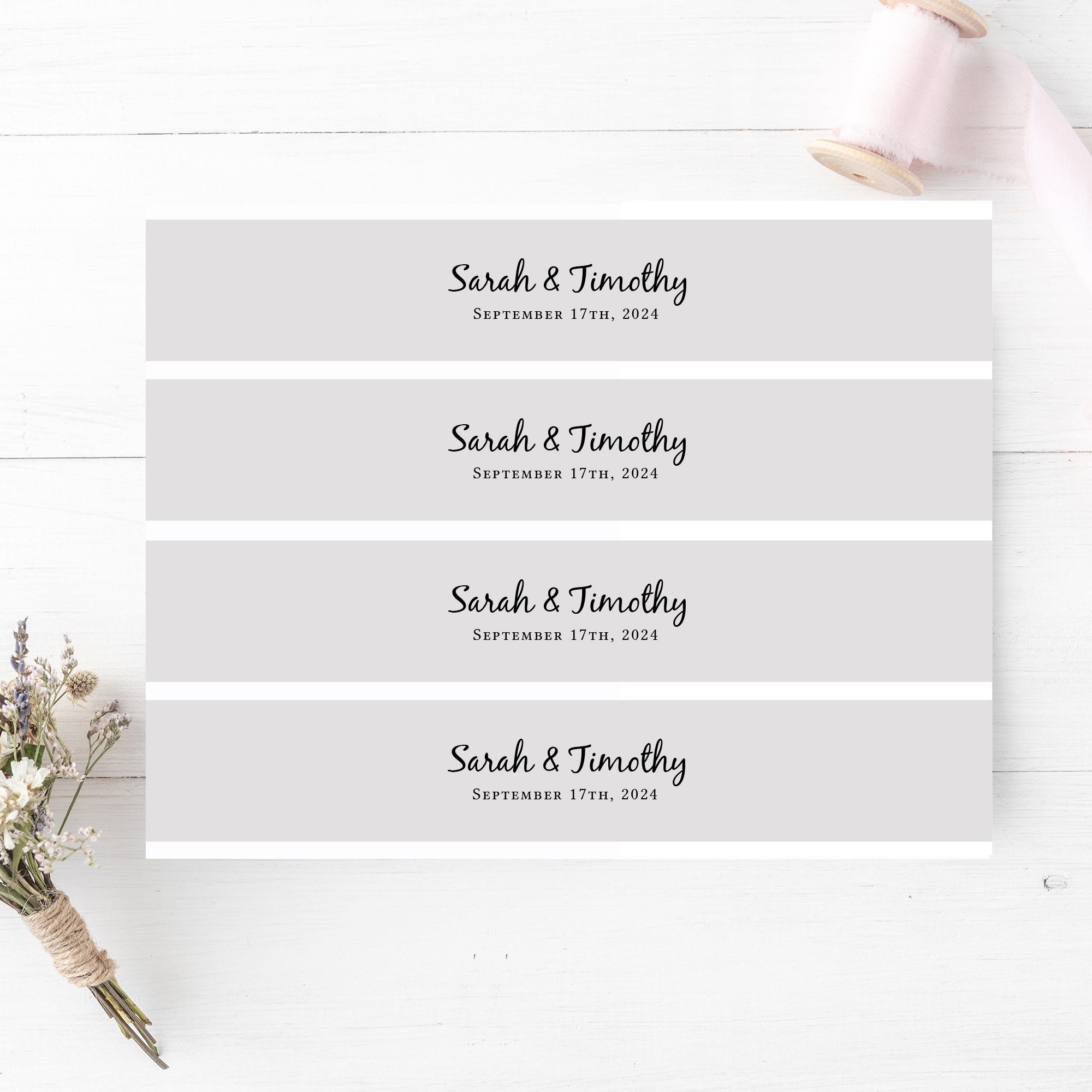 DIY Printable Belly Band Template Wedding Invitation Wrappers
