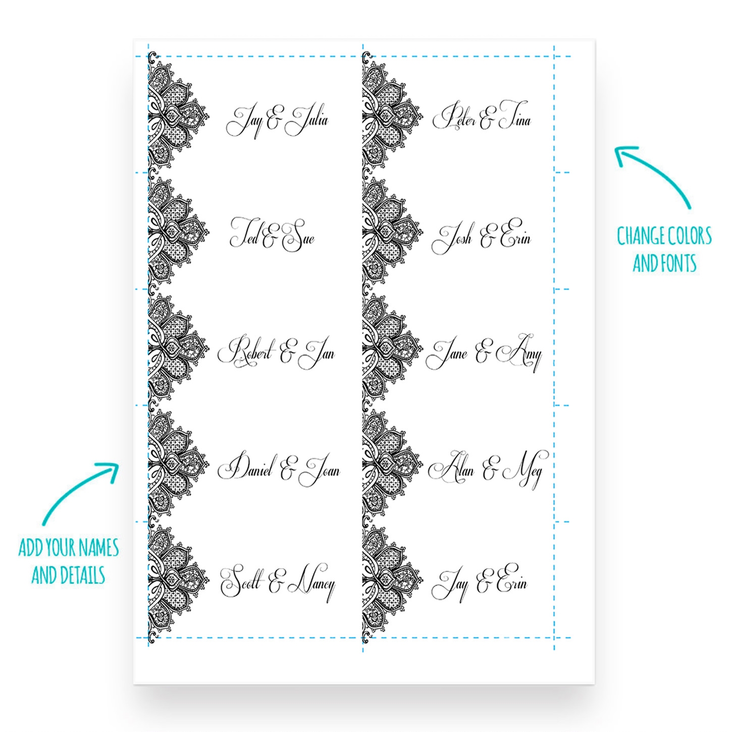 DIY Wedding Invitation Belly Band With Guest Names DIY Wedding Invitation Belly Band With Guest Names