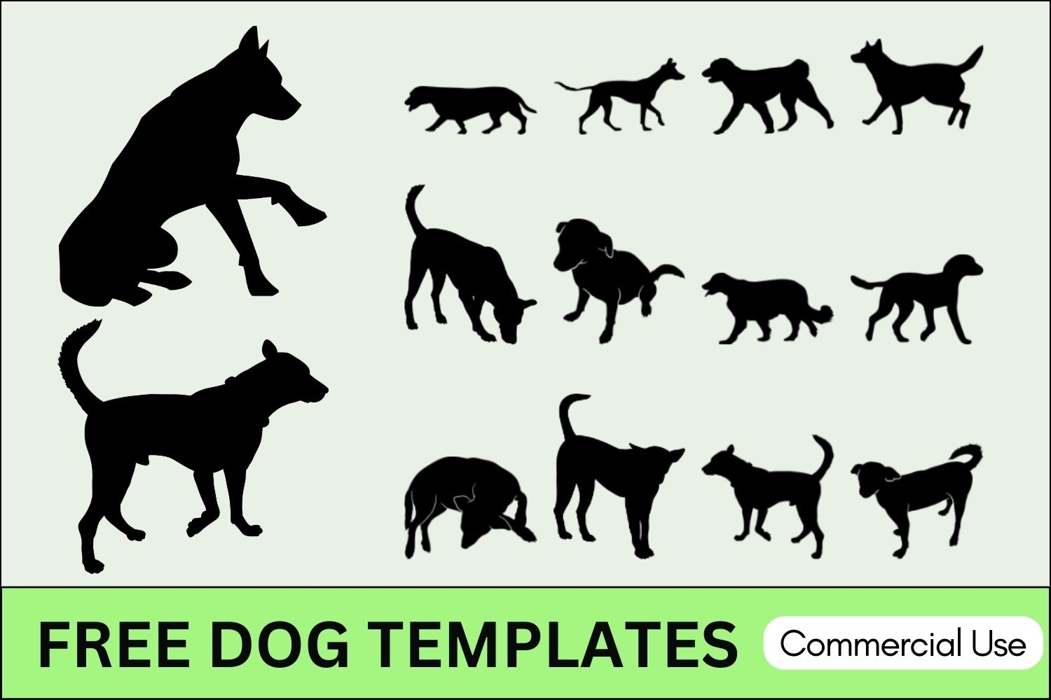Dog Templates FREE Printables Stencils Silhouette
