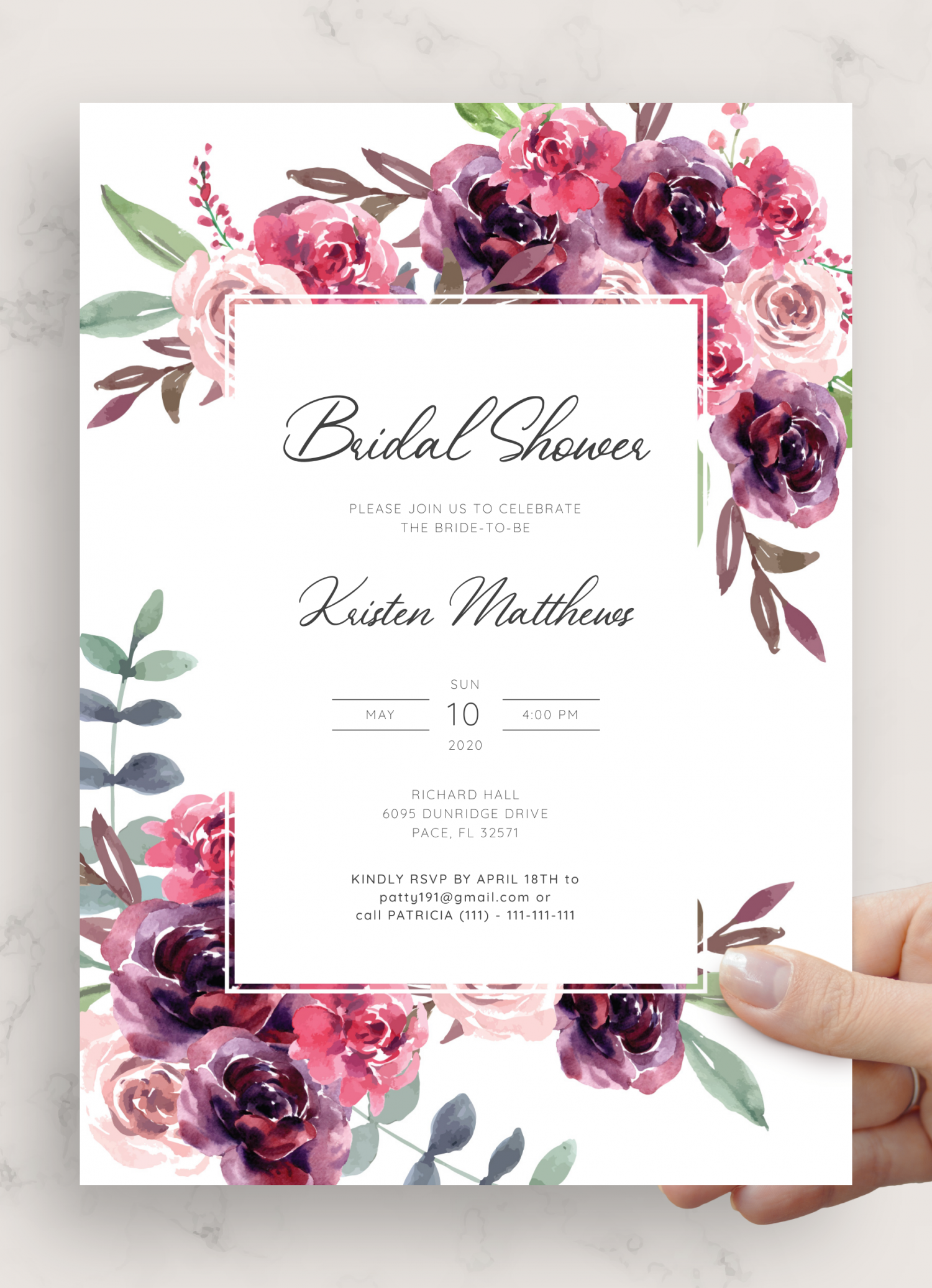 Bridal Shower Invitation Templates Free Printable