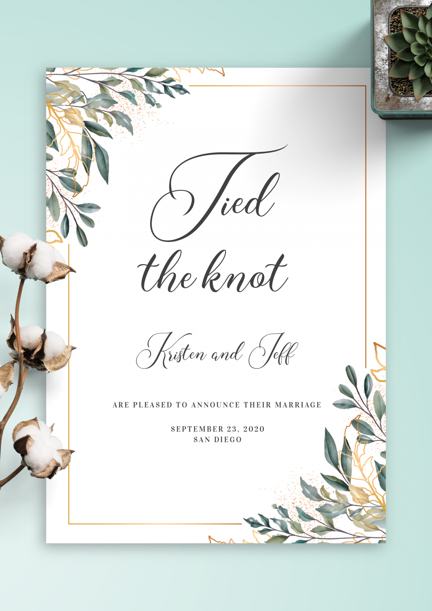 Free Printable Wedding Announcement Templates