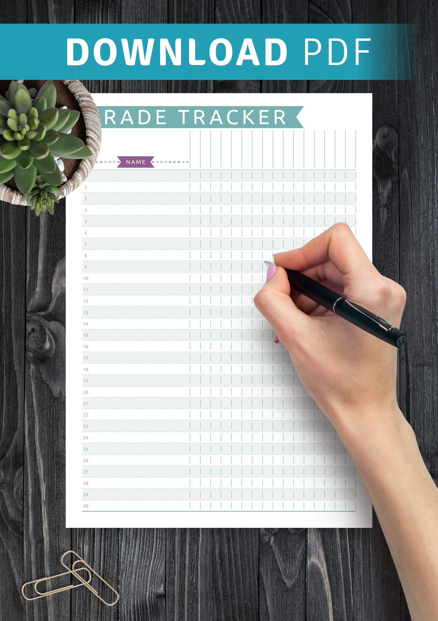 Download Printable Gradebook Template Casual Style PDF