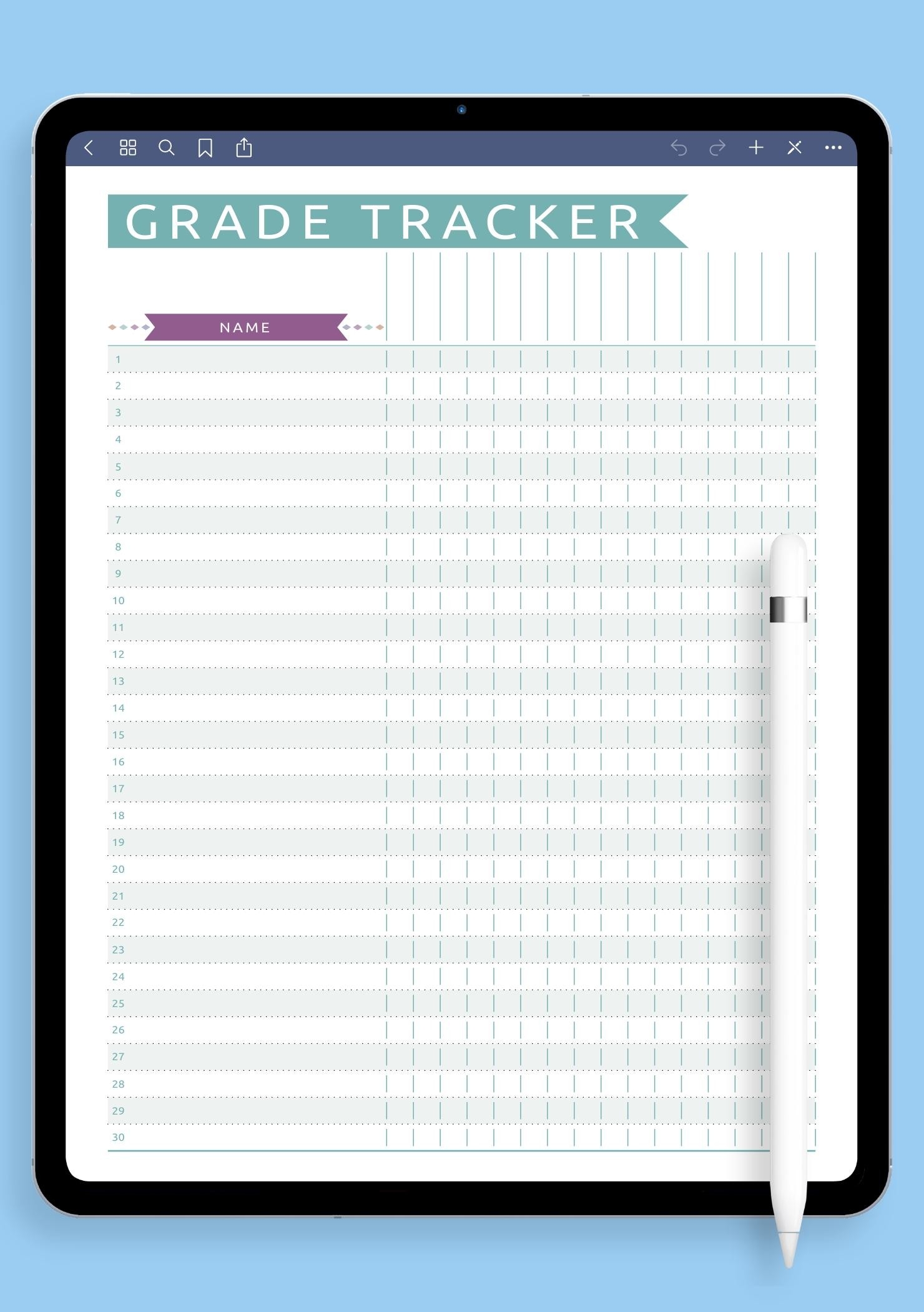 Free Gradebook Template Printable