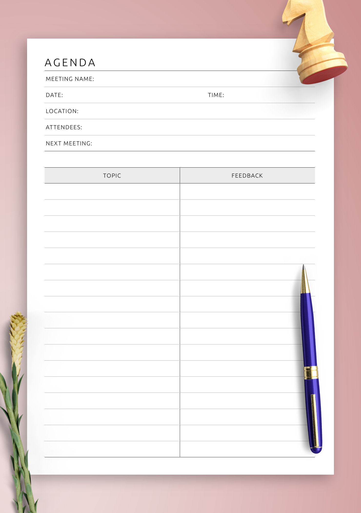 Free Printable Meeting Notes Template