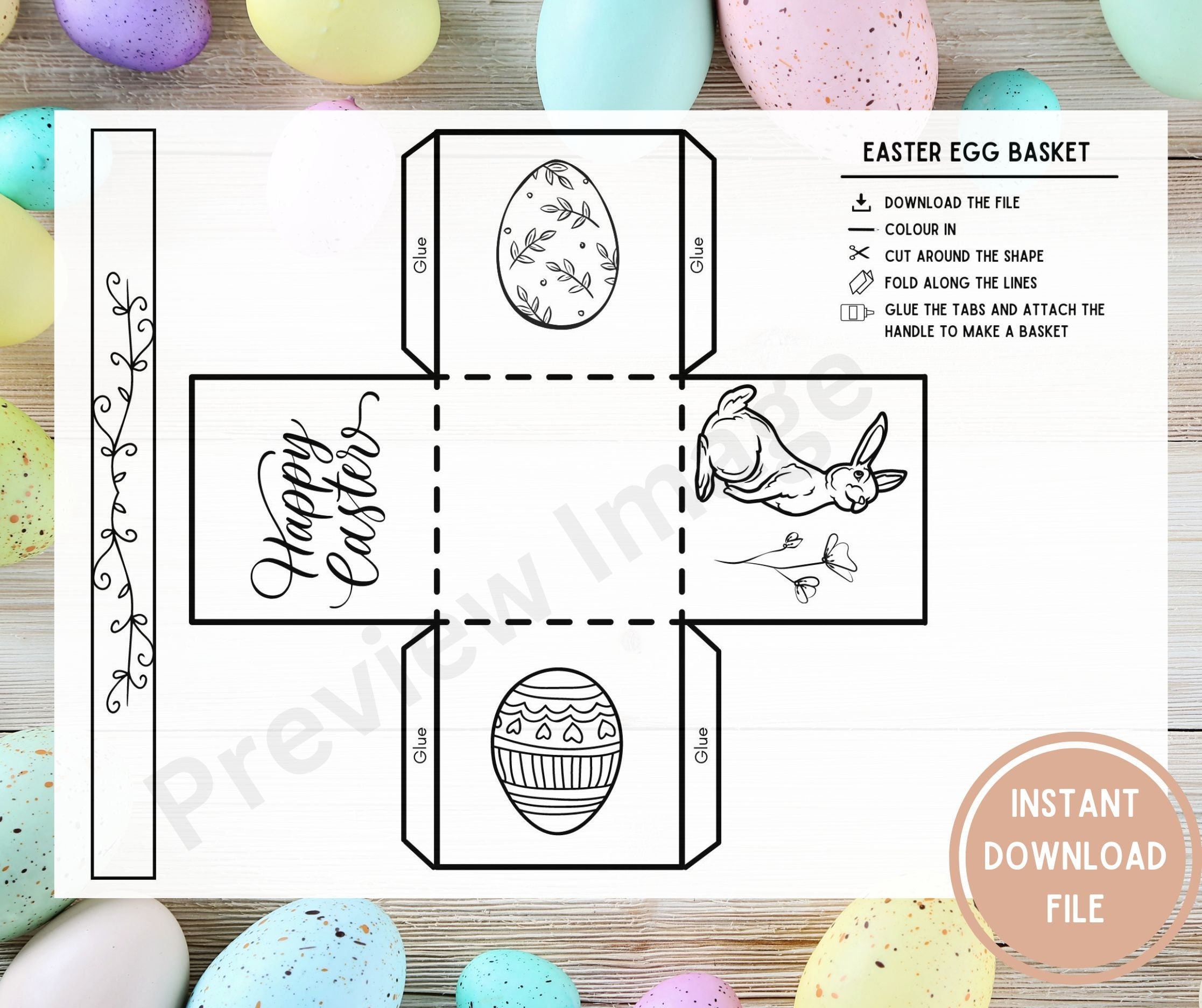 Free Printable Easter Basket Template