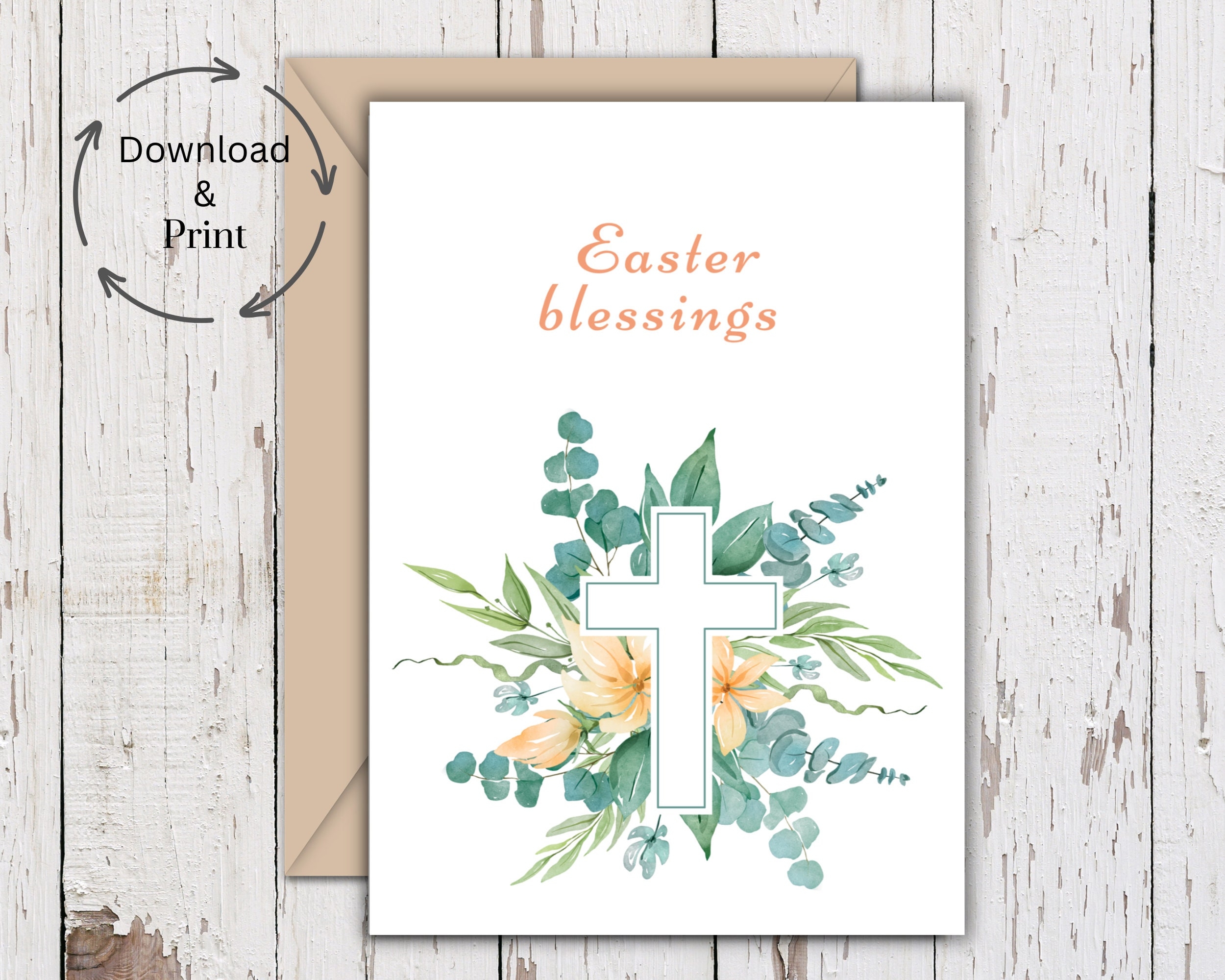 Easter Card Religious Cross Printable Easter Greeting Cards 