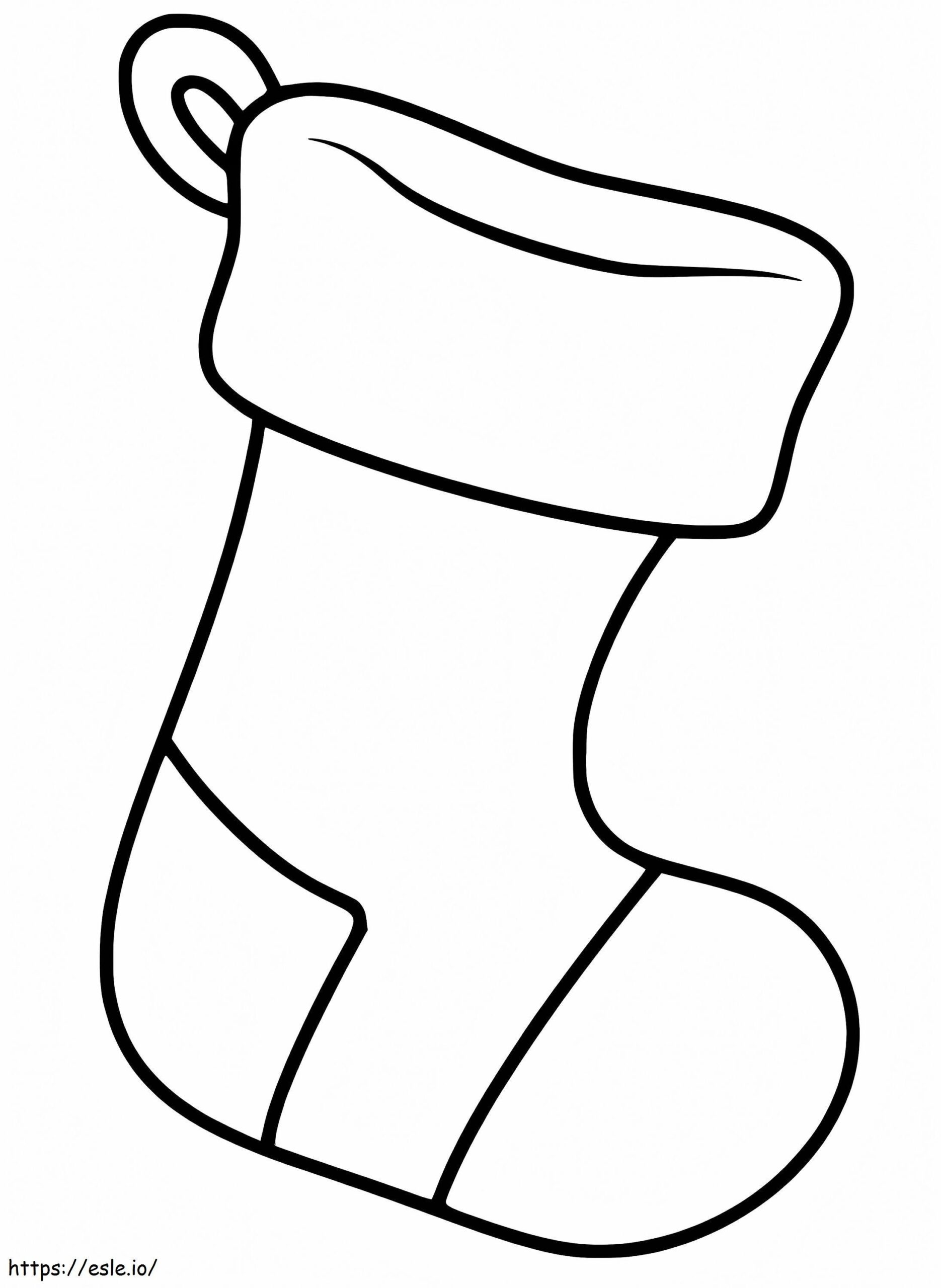 Easy Christmas Stocking Coloring Page