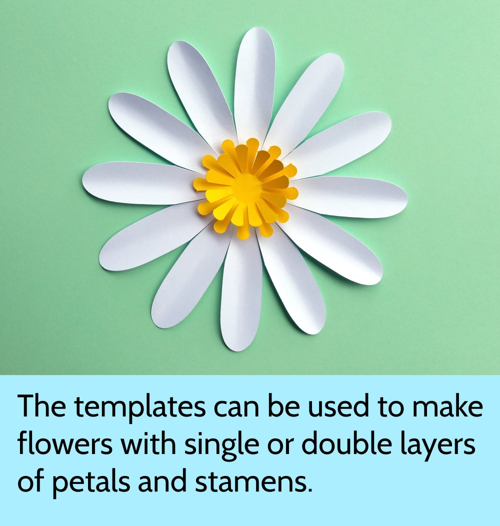 Easy DIY Daisy Gerbera Paper Flower Template SVG And PDF To Cut 