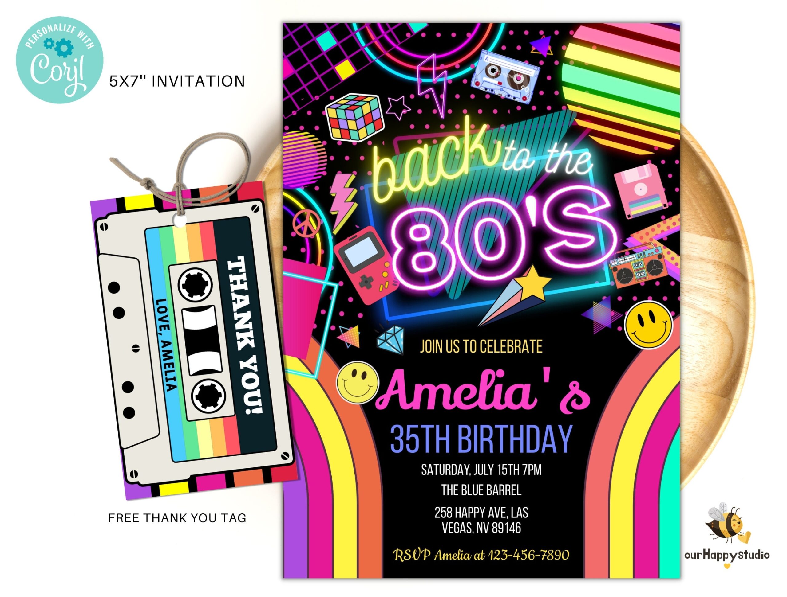 Free Printable 80s Invitation Template