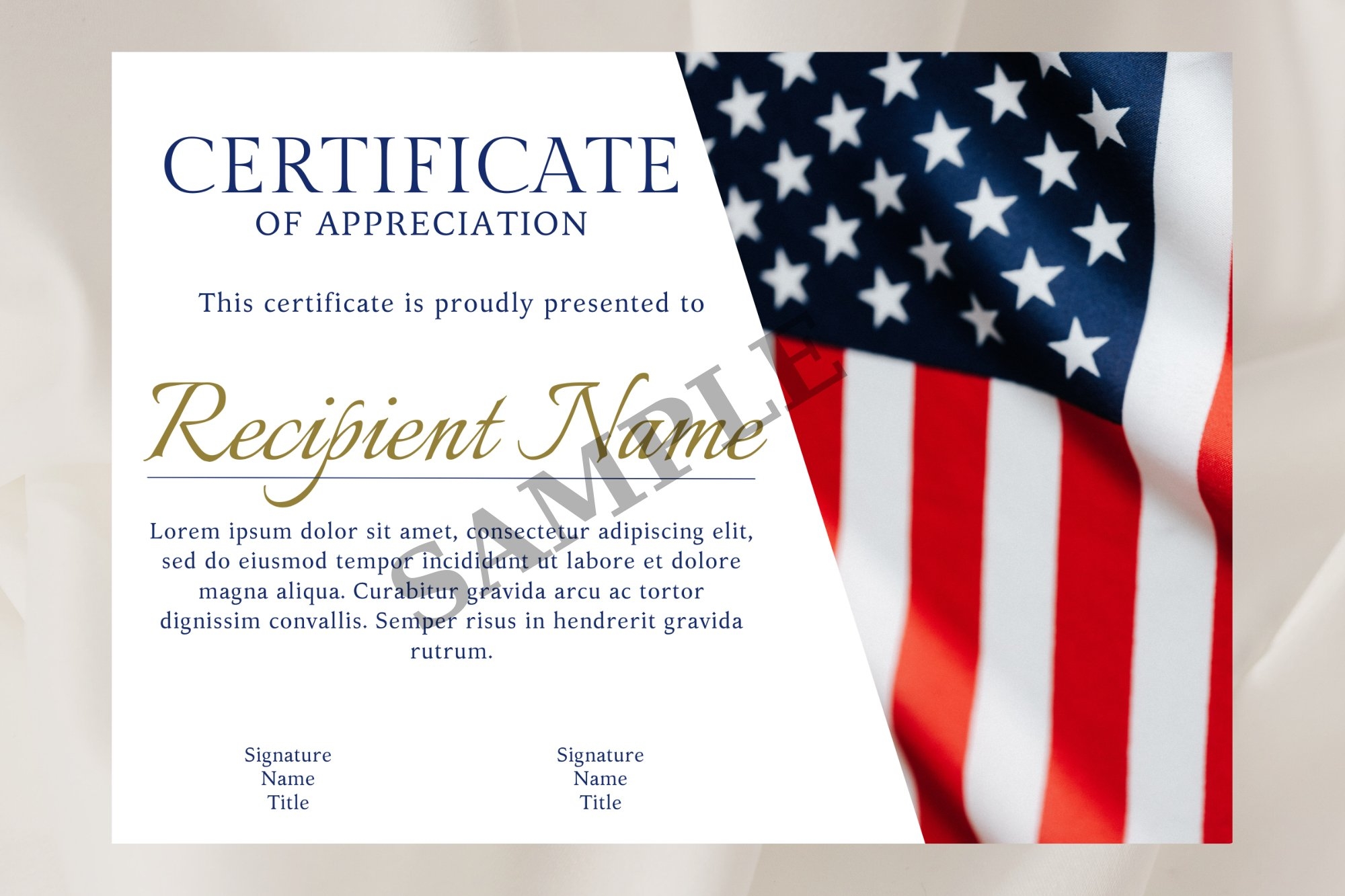 Editable American Flag Appreciation Certificate 2573939
