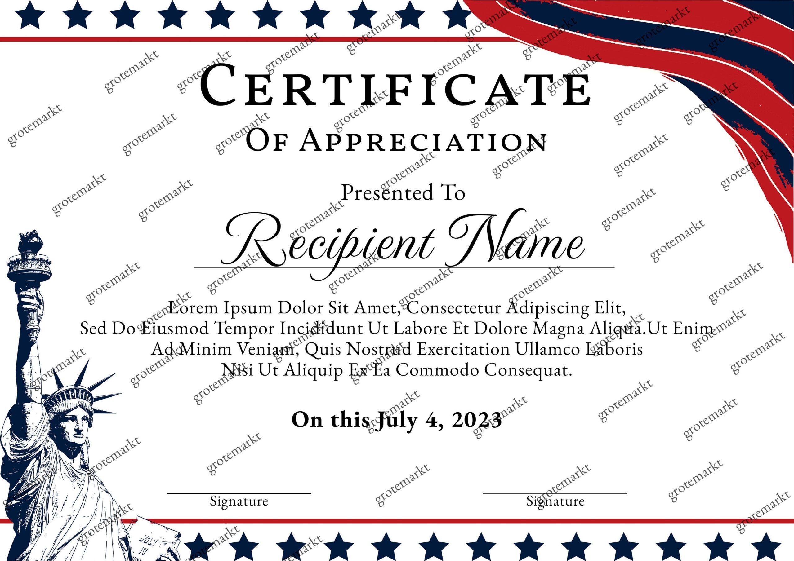 Editable American Flag Certificate Printable Certificate Template American Flag Independence Day Membership Certificate Digital Download Etsy Israel