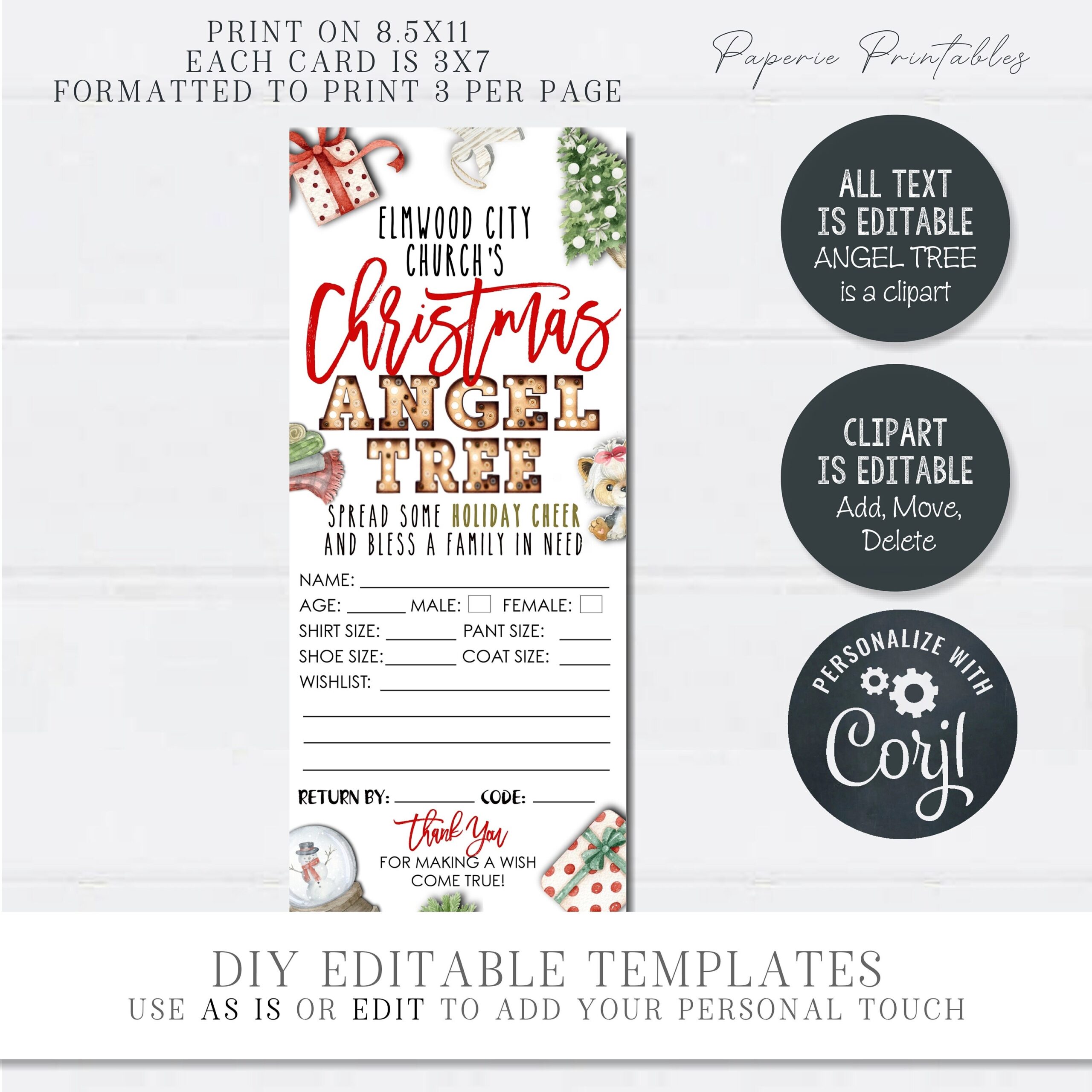 Free Printable Angel Tree Template