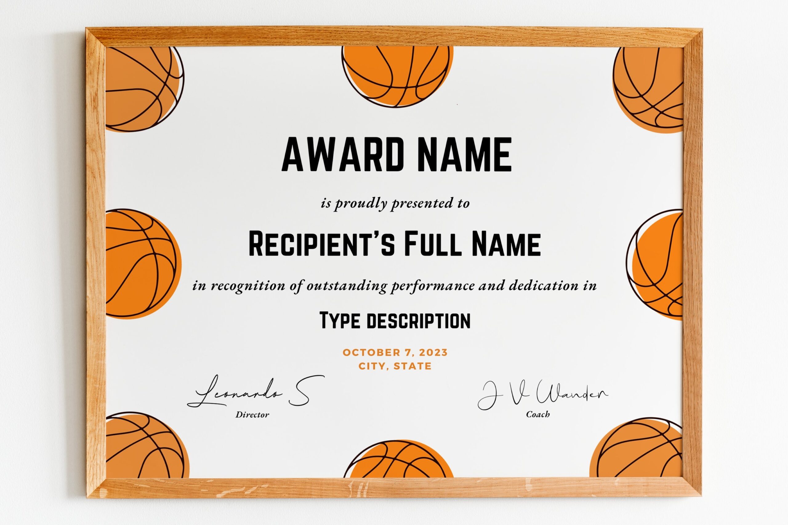 Editable Basketball Award Certificate Template Printable Editable Basketball Award Certificate Template Printable