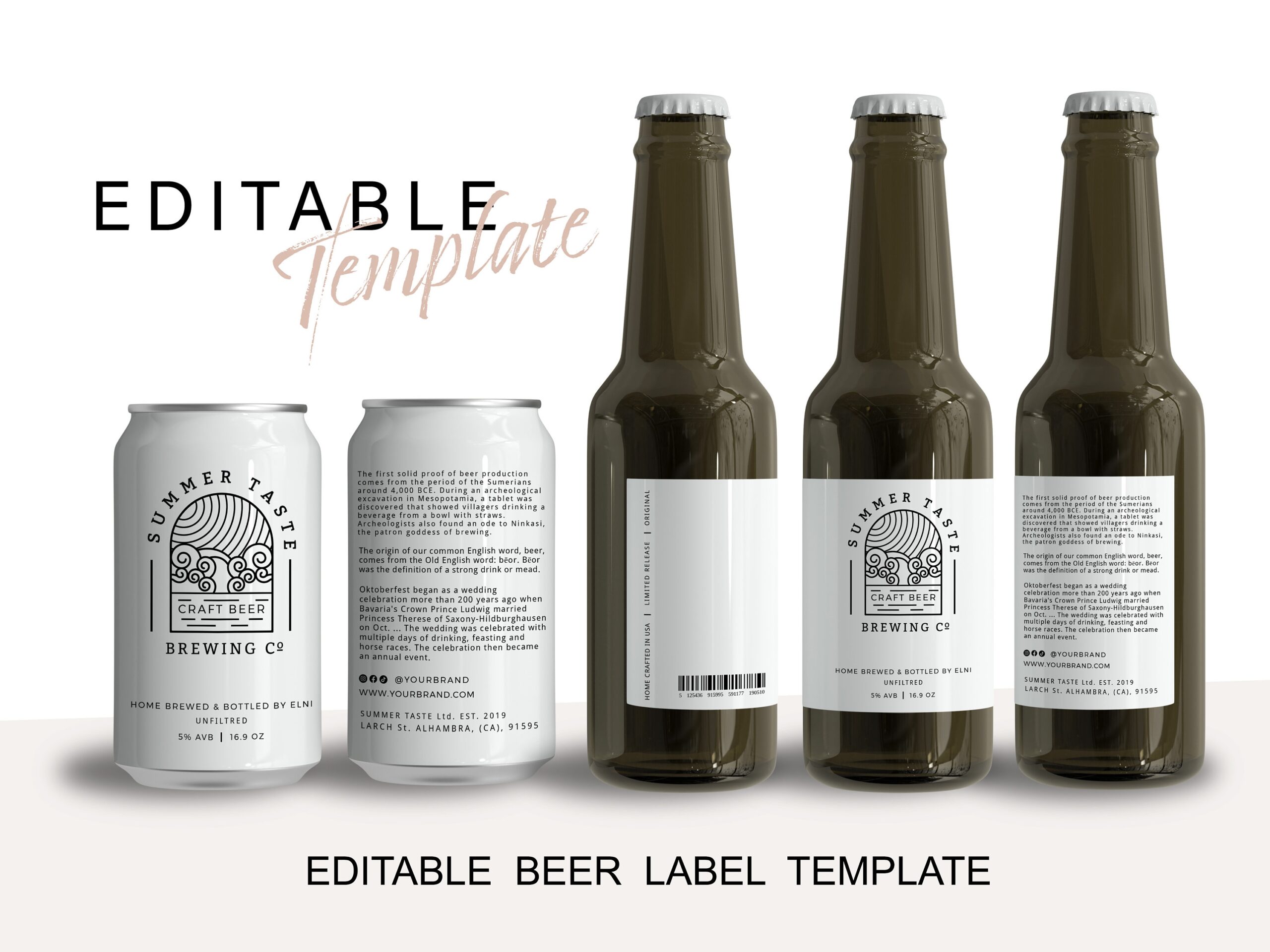 Free Printable Beer Bottle Label Template