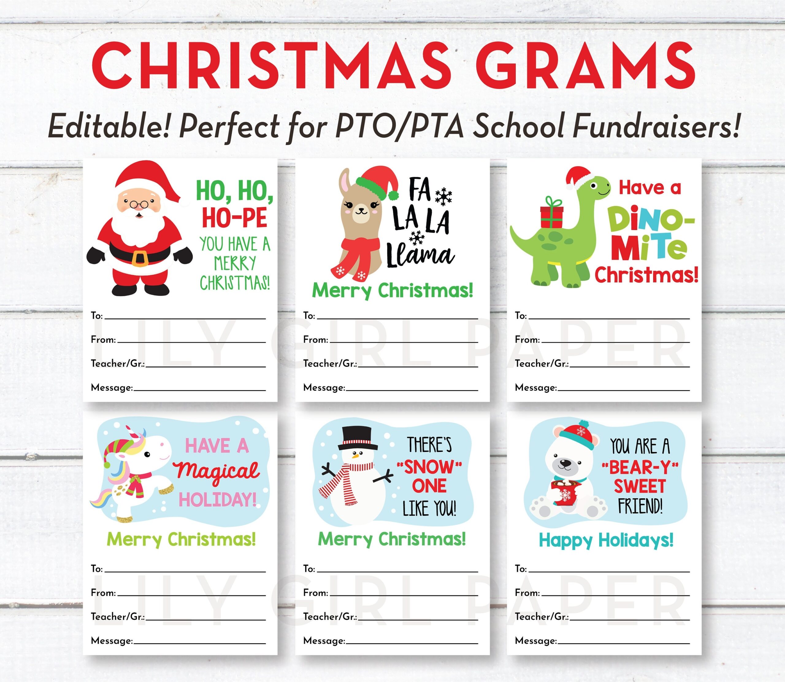 Editable Christmas Holiday Candy Grams INSTANT Download PTA PTO School Fundraiser Printable Christmas Holiday Messages For Students Etsy Finland